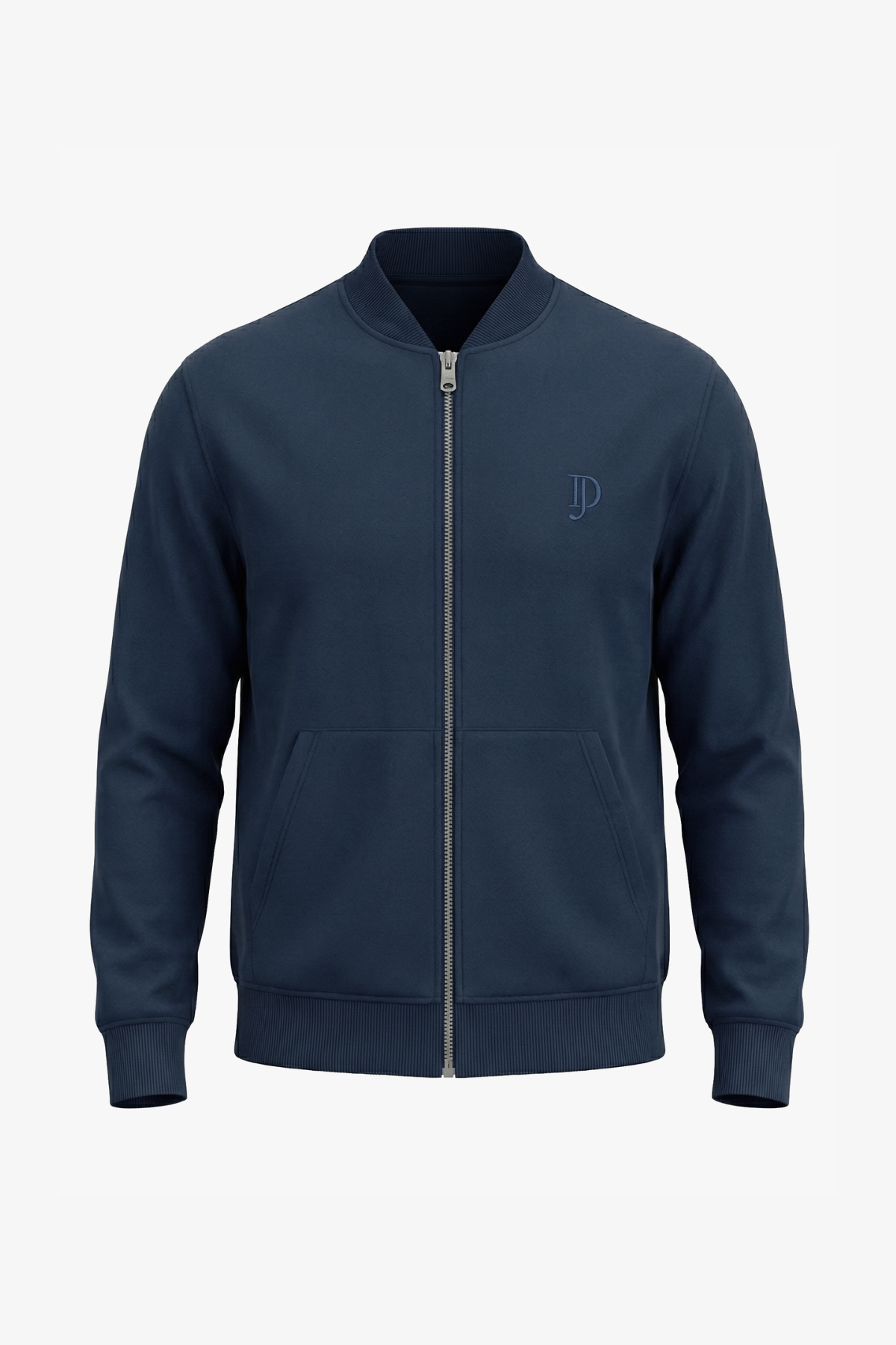Bomber in felpa full zip blu-Dan John