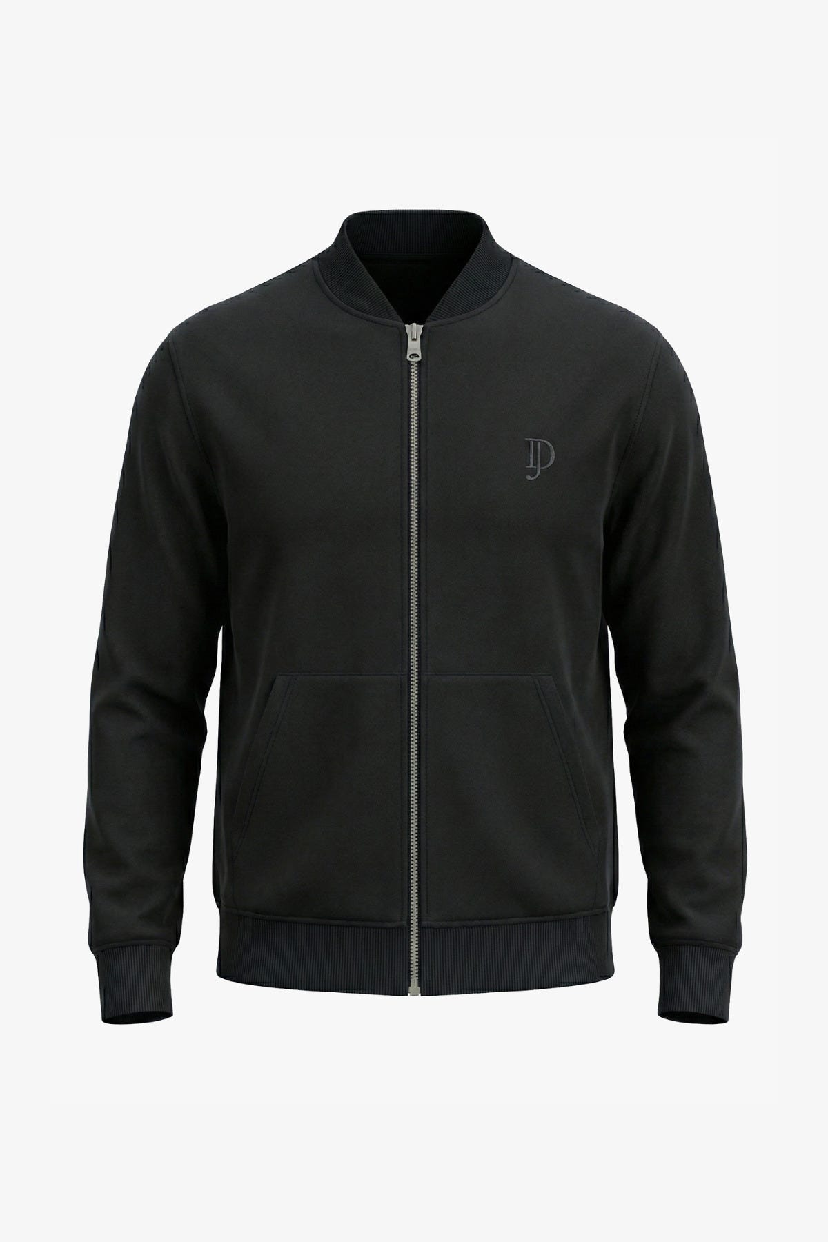 Bomber in felpa full zip nero