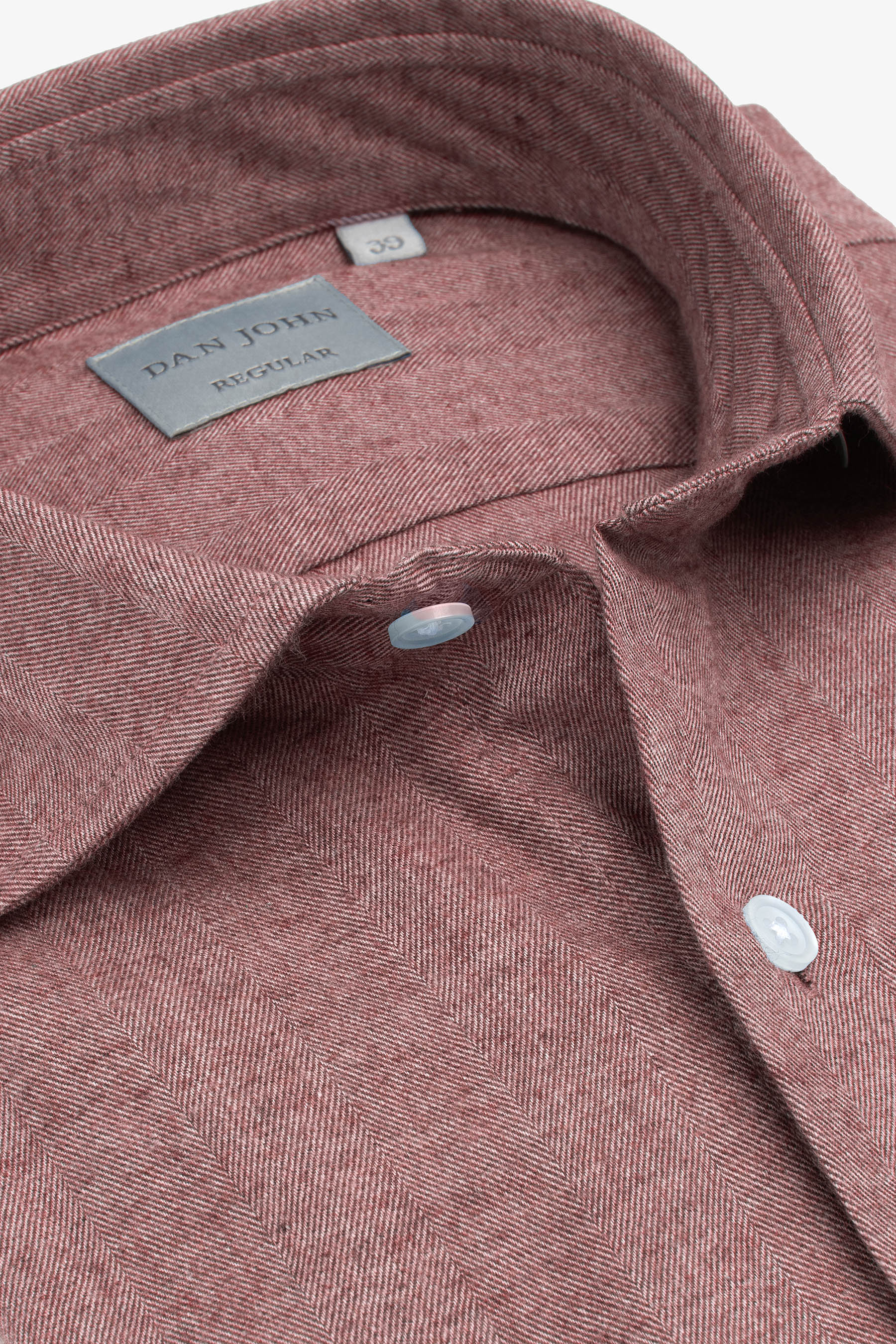 Camicia in flanella spigata coccio-Dan John