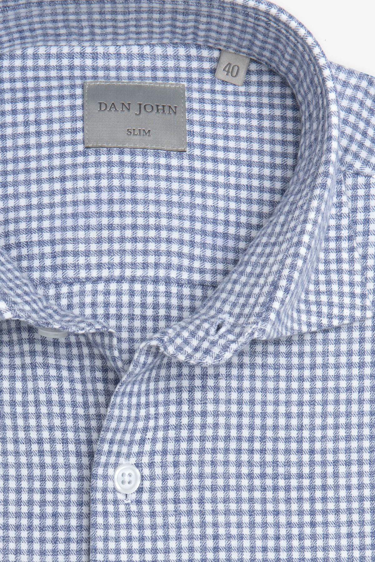 Camicia in flanella check celeste-Dan John