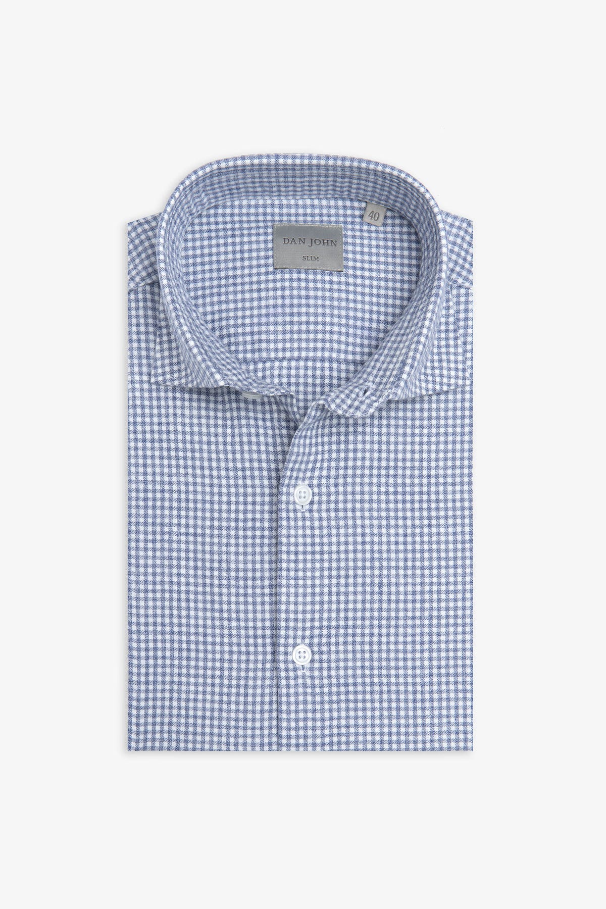 Camicia in flanella check celeste-Dan John
