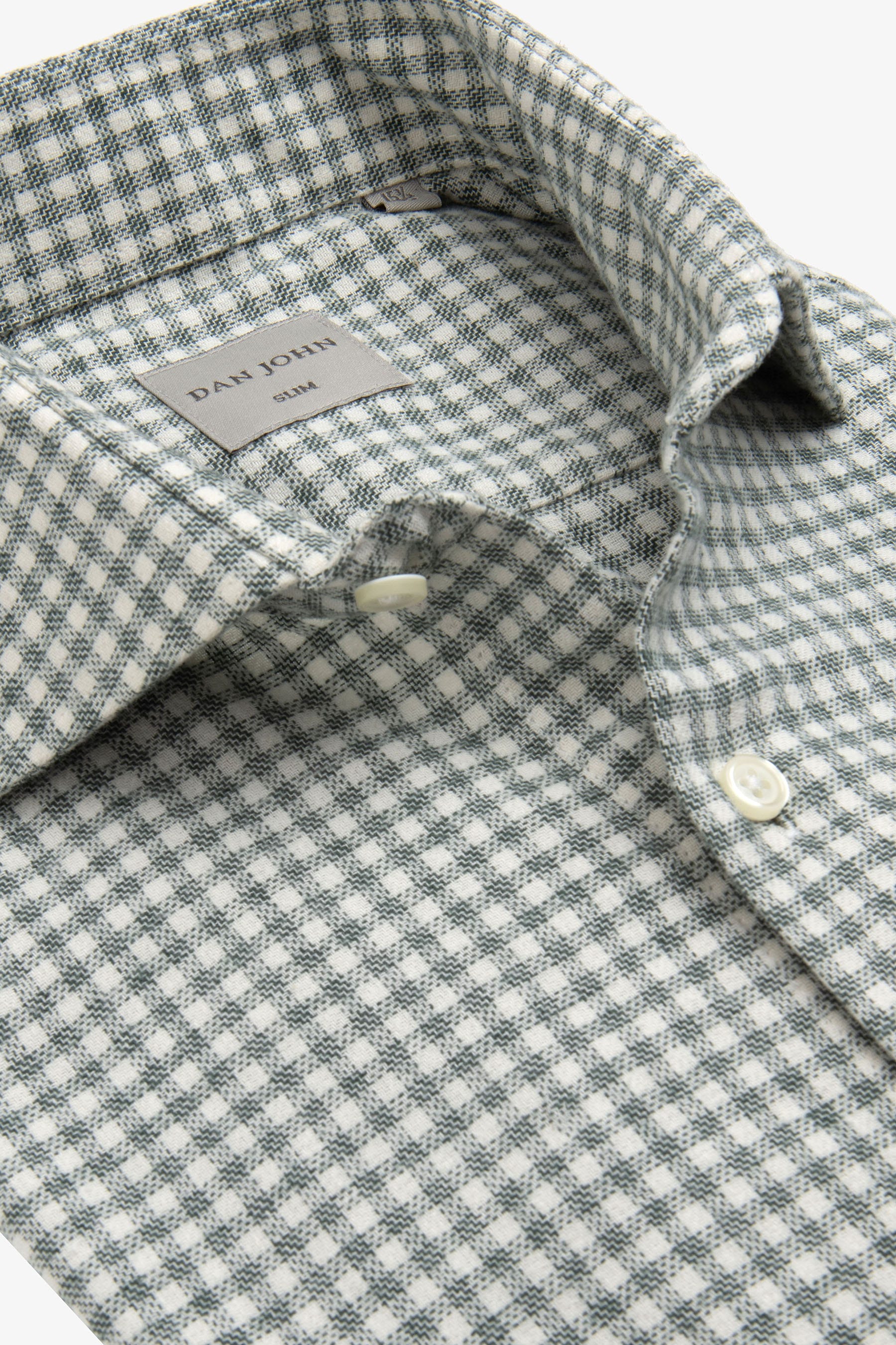 Camicia in flanella vichy salvia-Dan John