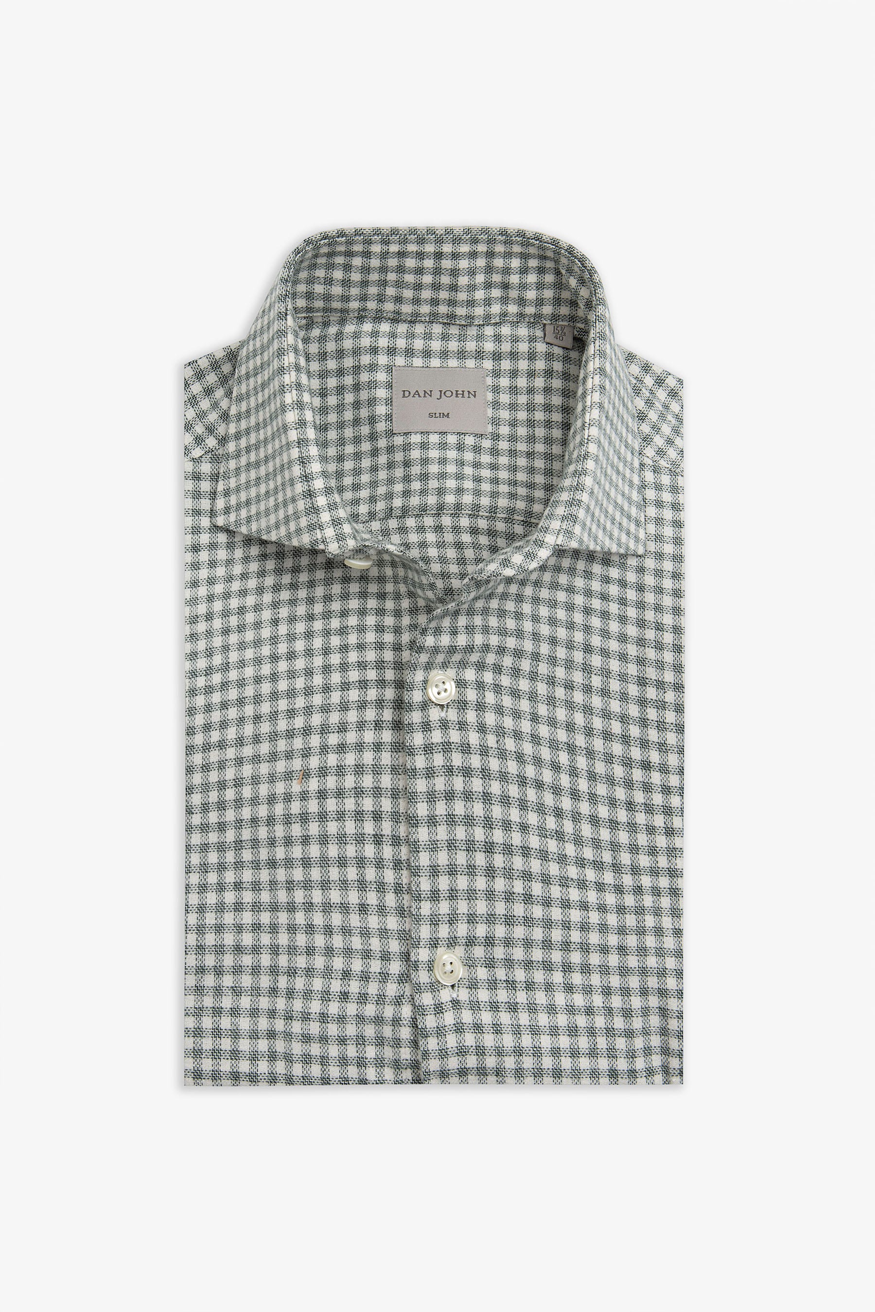 Camicia in flanella vichy salvia-Dan John