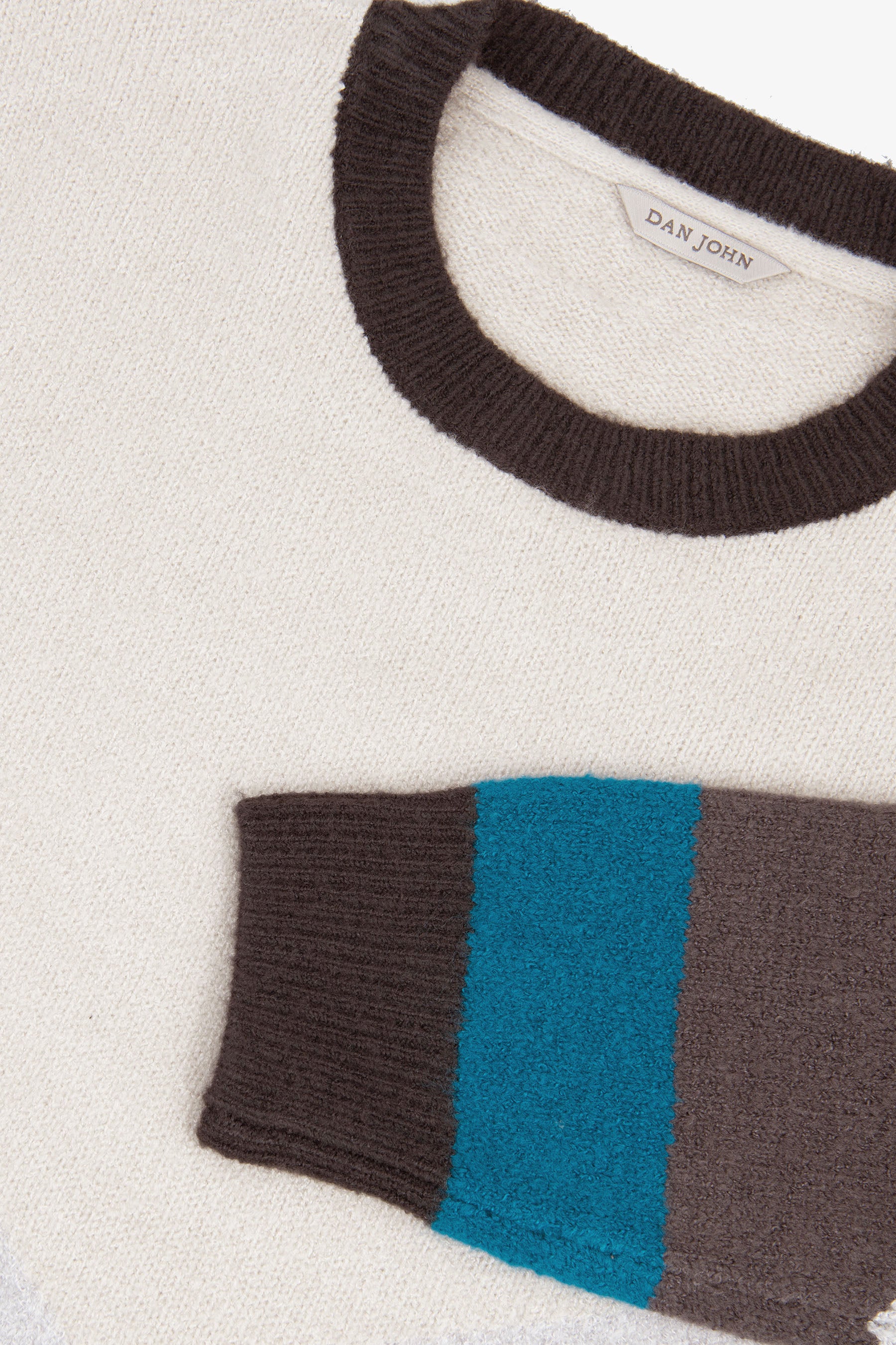 Maglia girocollo block color petrolio-Dan John