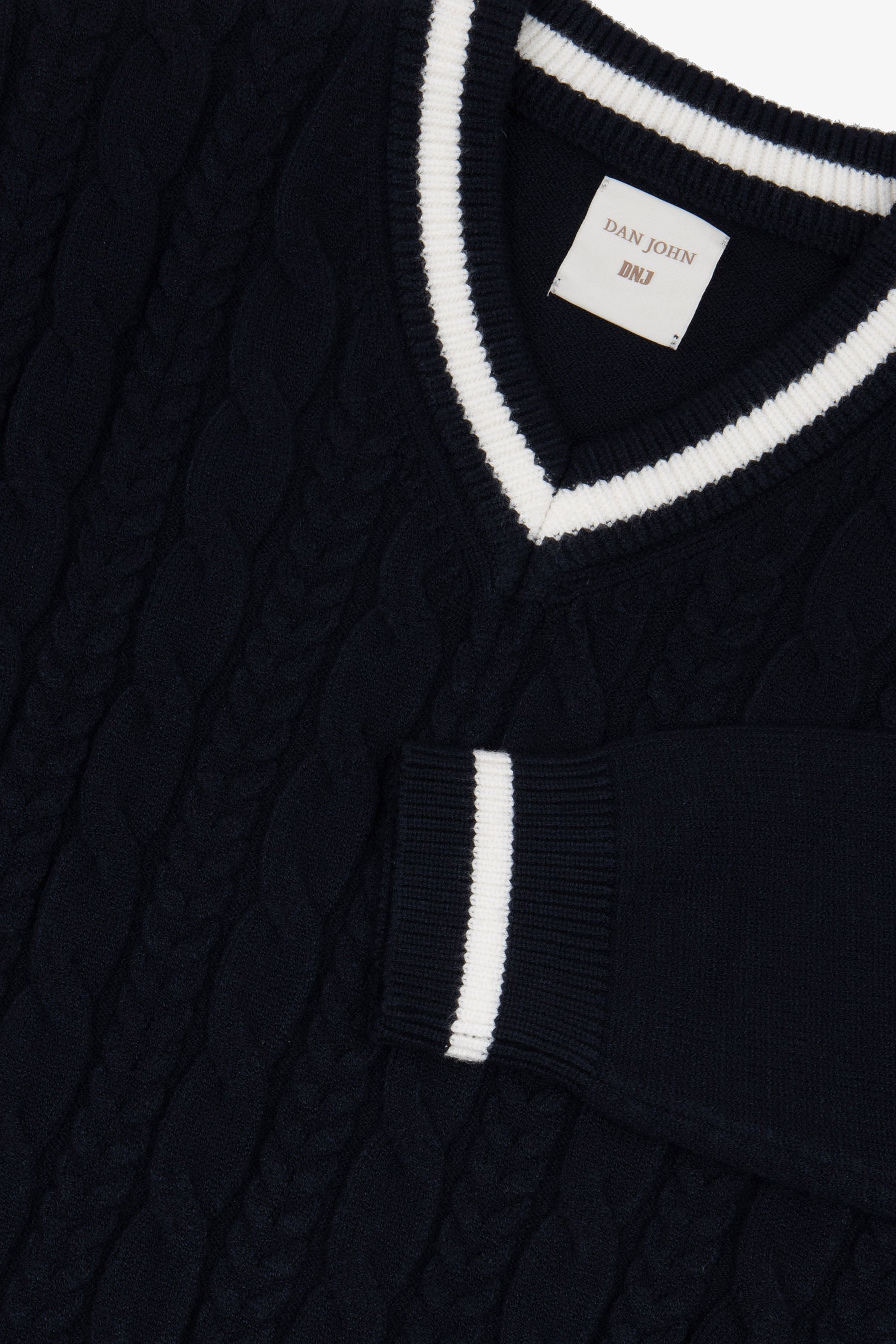 Maglia scollo a V college DNJ blu-Dan John