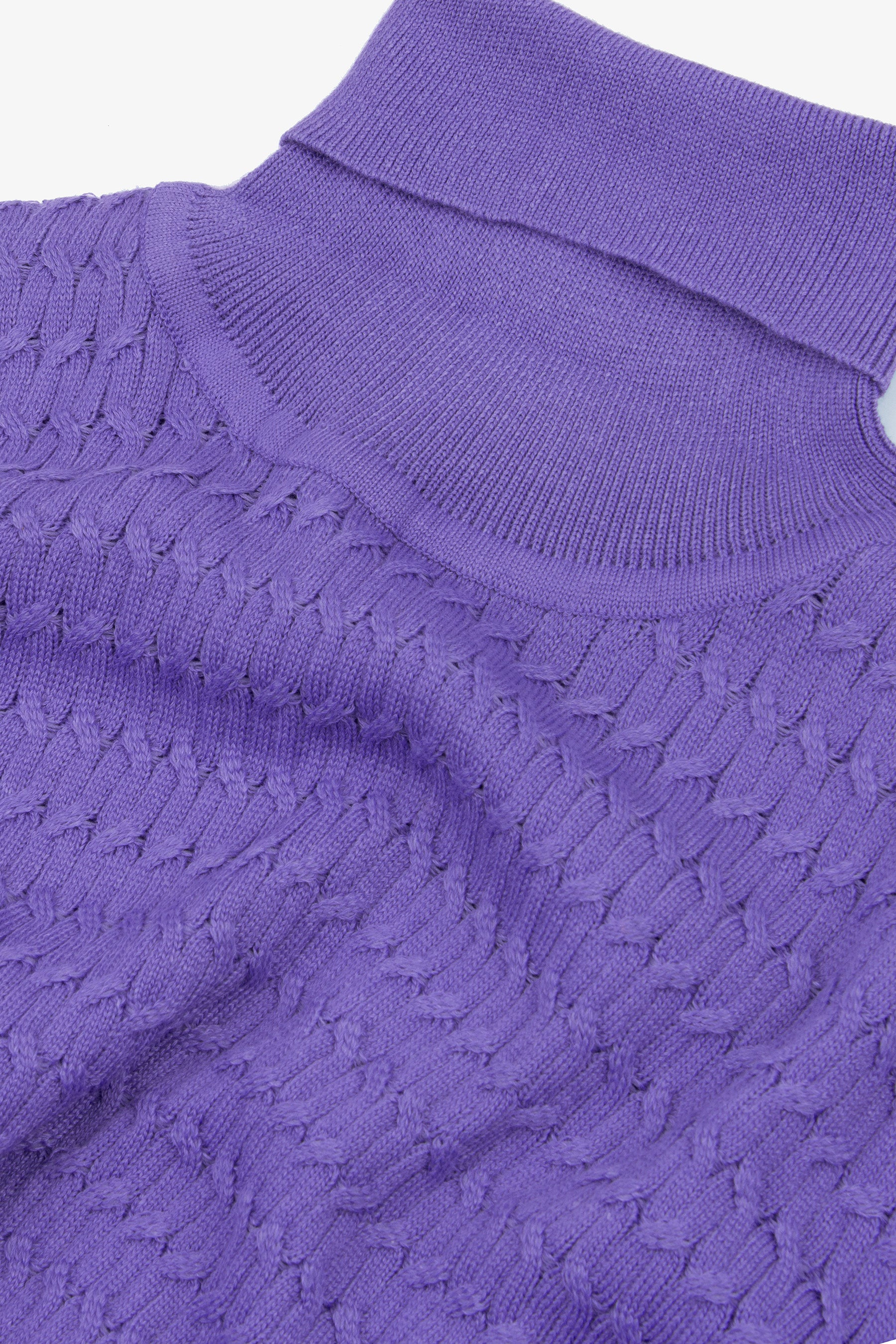 Maglia dolcevita a treccina viola-Dan John