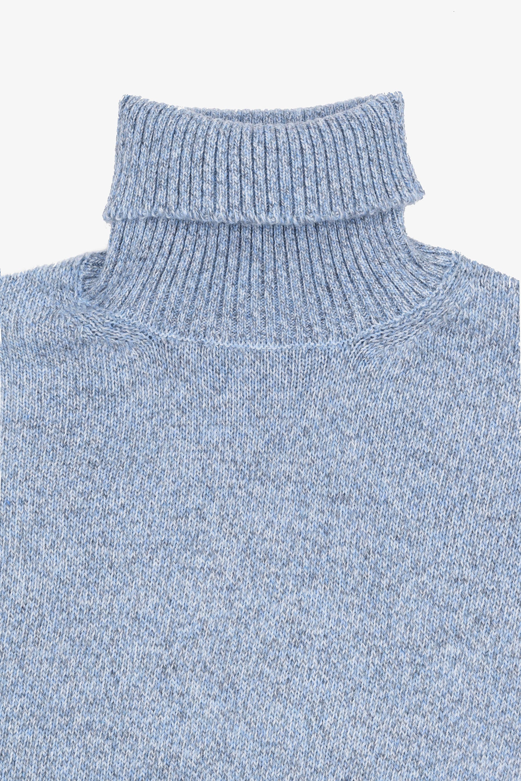 Maglia dolcevita moulinè celeste-Dan John