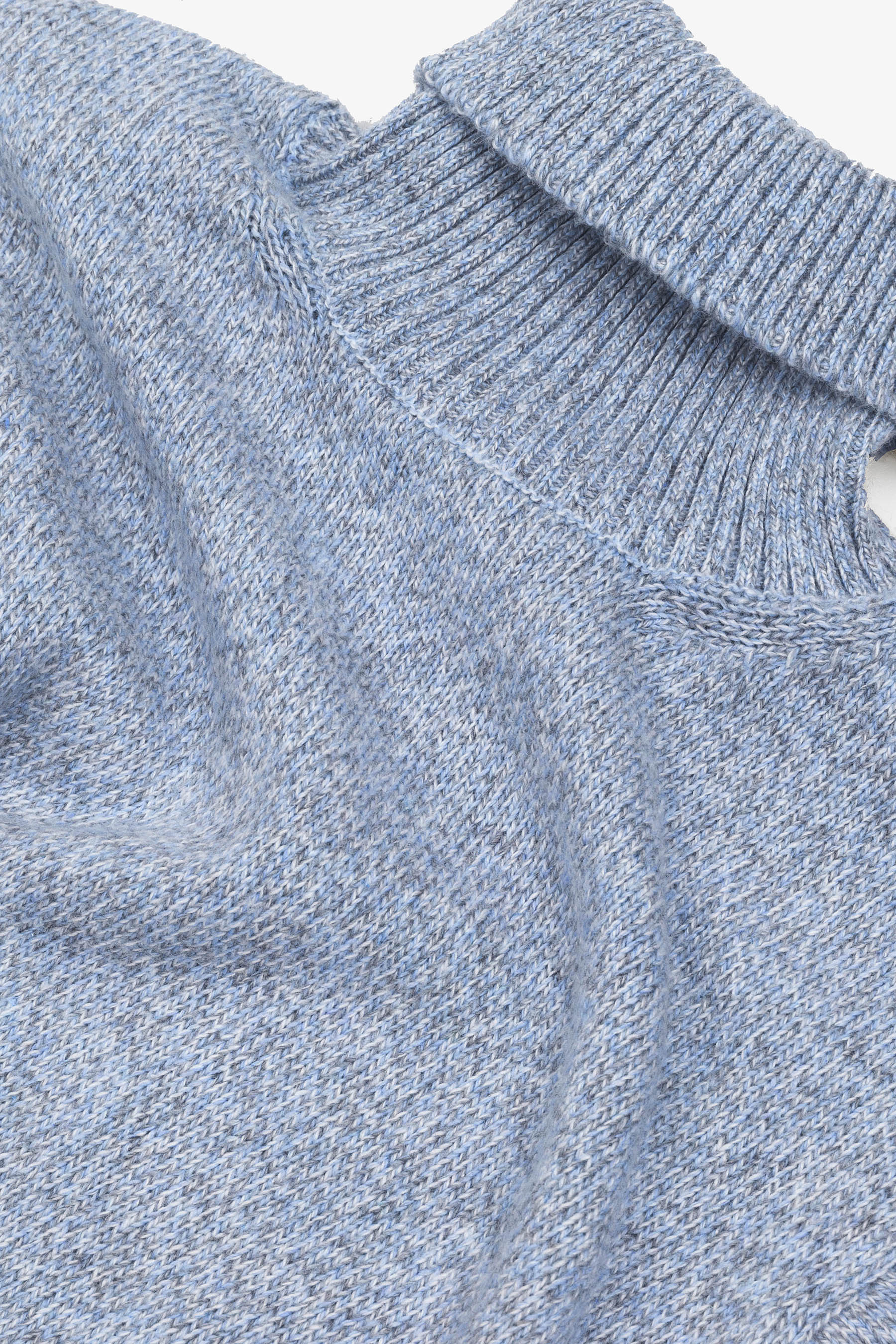 Maglia dolcevita moulinè celeste-Dan John