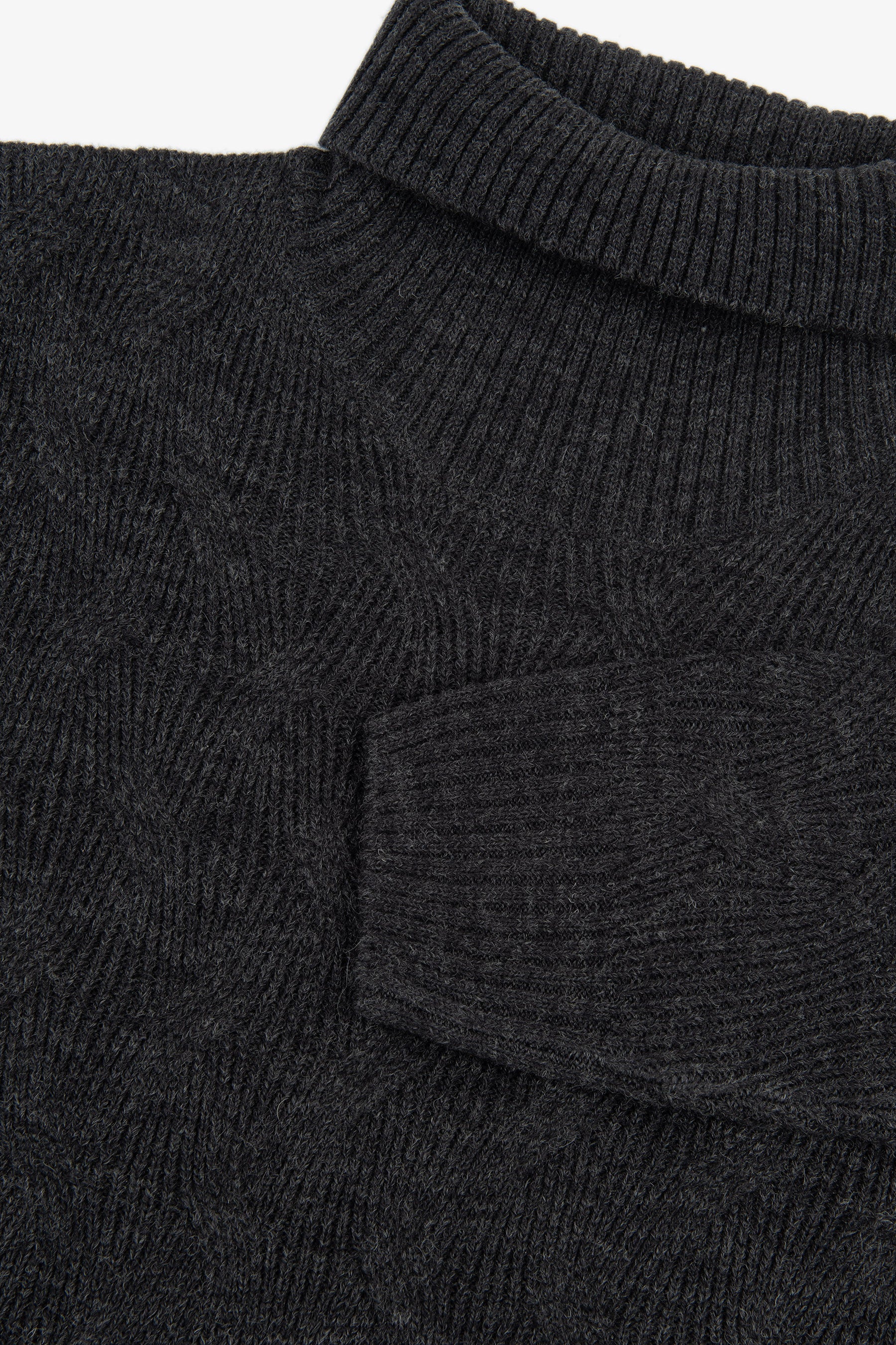 Maglia dolcevita a treccia discontinua antracite-Dan John