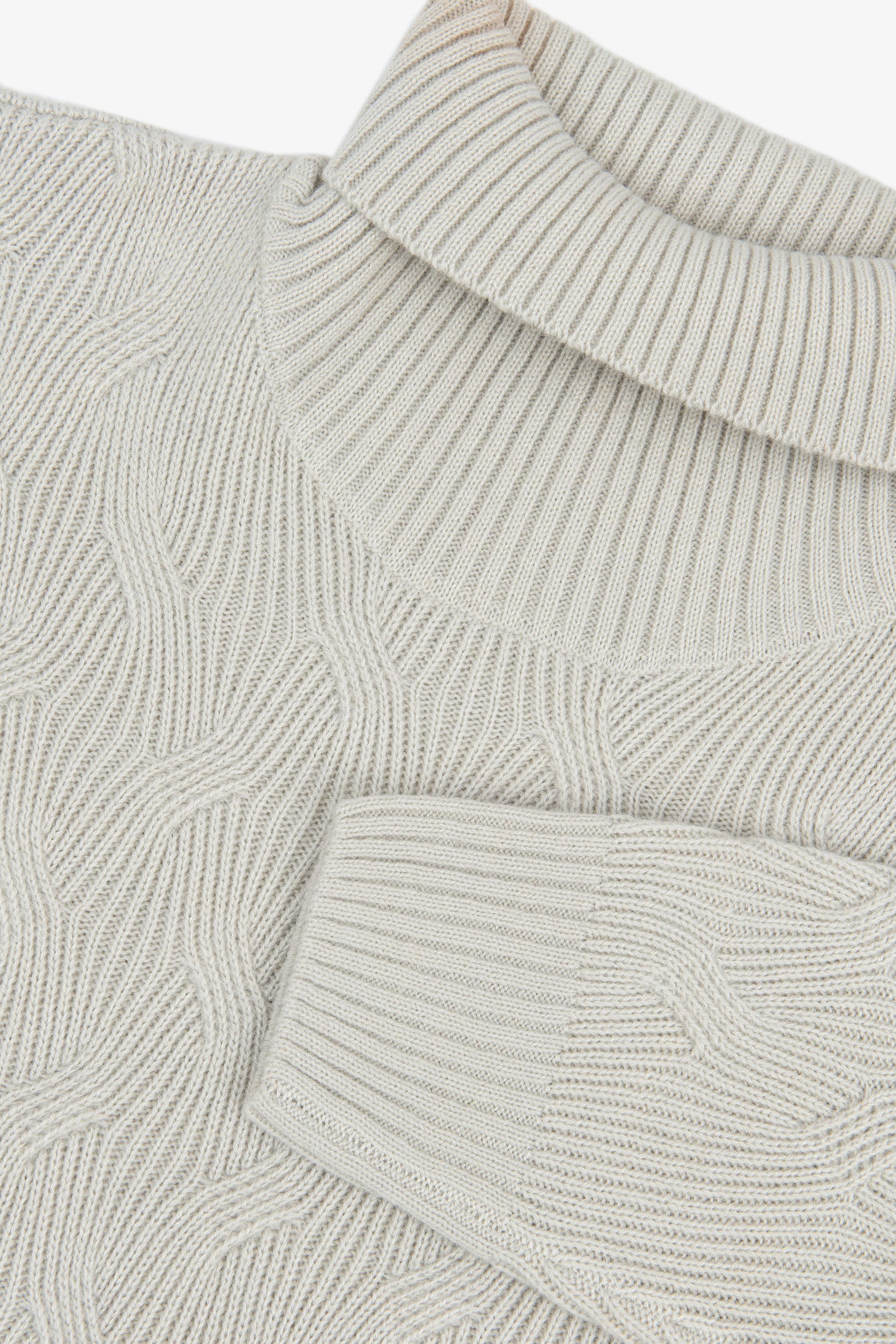 Maglia dolcevita a treccia discontinua ghiaccio-Dan John
