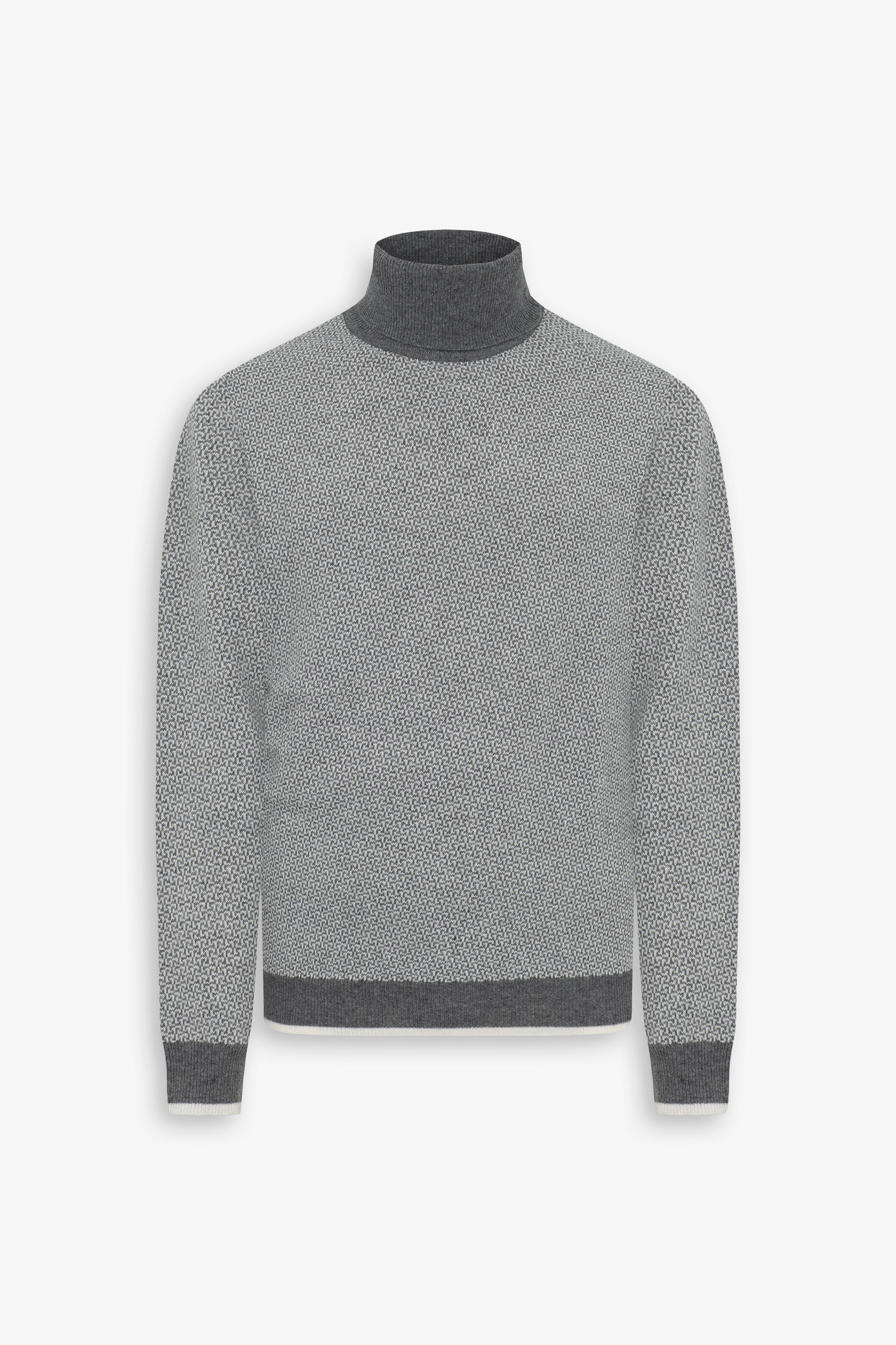 Maglia dolcevita fantasia grigio chiaro-Dan John
