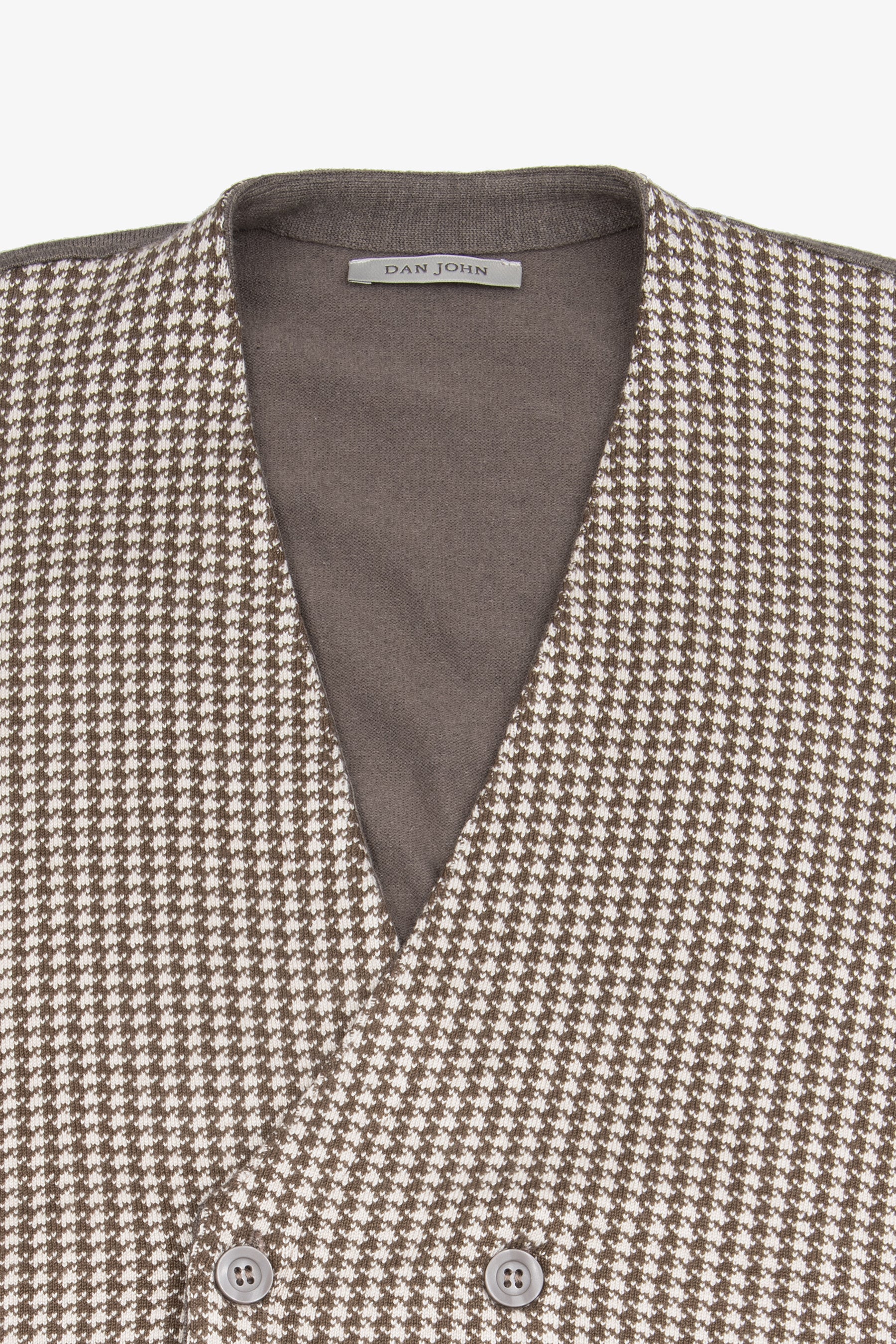 Gilet doppiopetto Pied de Poule tortora-Dan John