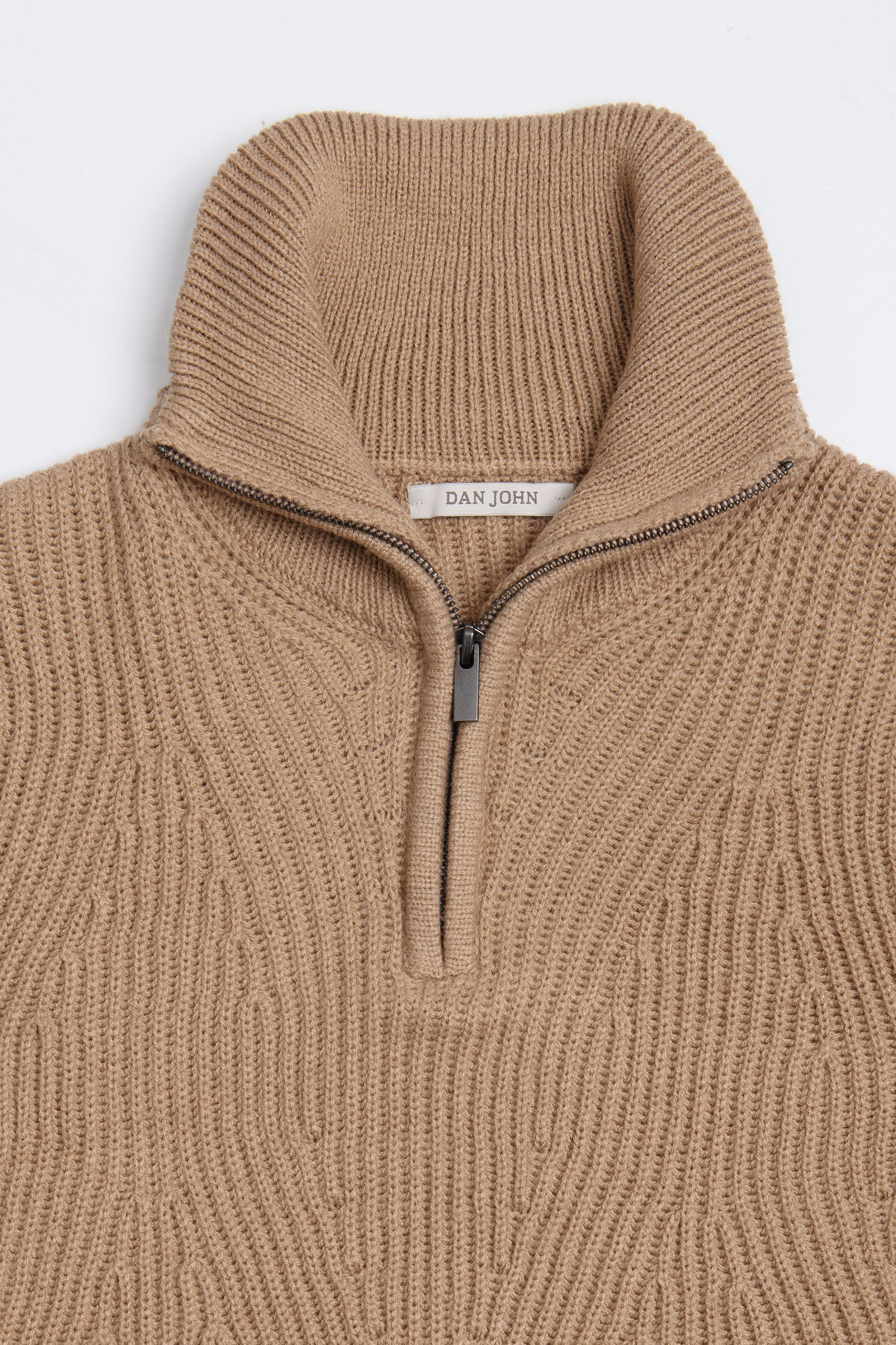 Maglia mezza zip costa inglese cammello-Dan John