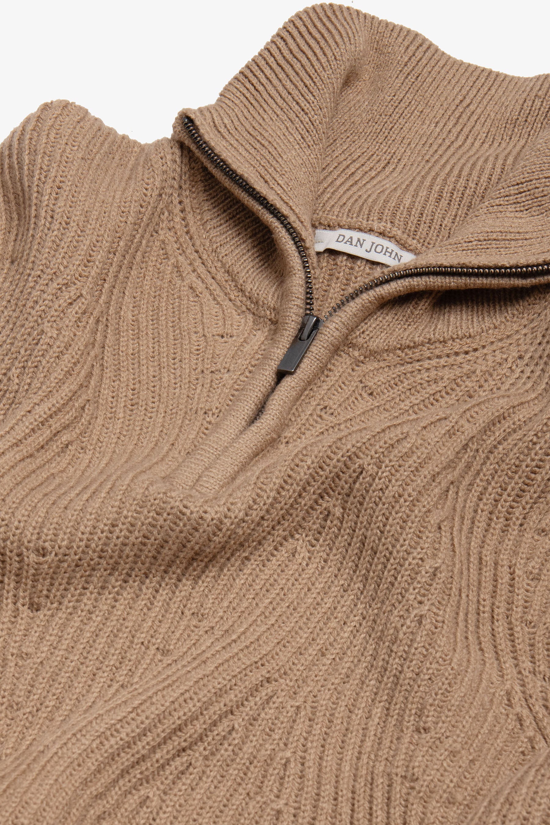 Maglia mezza zip costa inglese cammello-Dan John