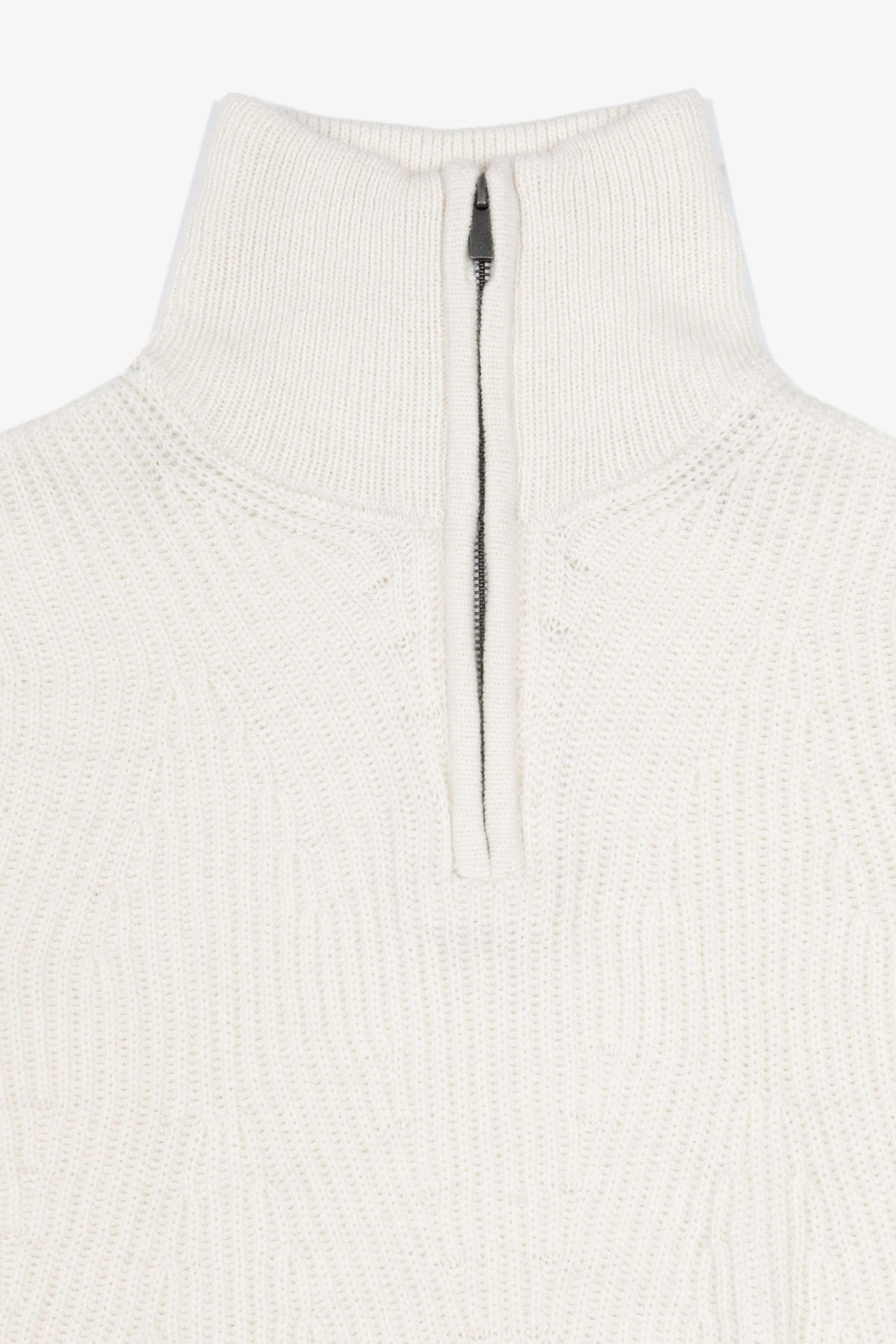 Maglia mezza zip costa inglese panna-Dan John