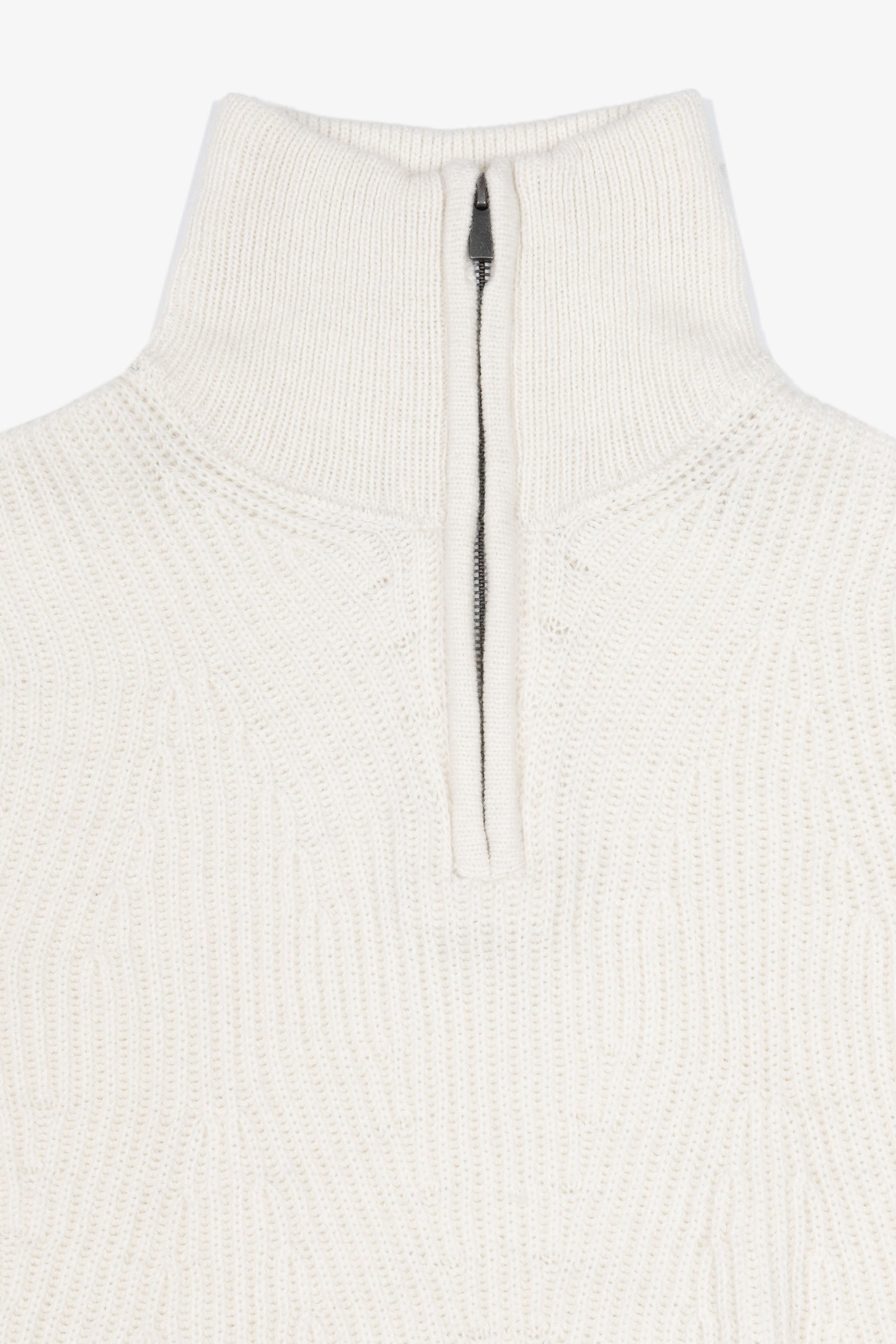 Maglia mezza zip costa inglese panna-Dan John