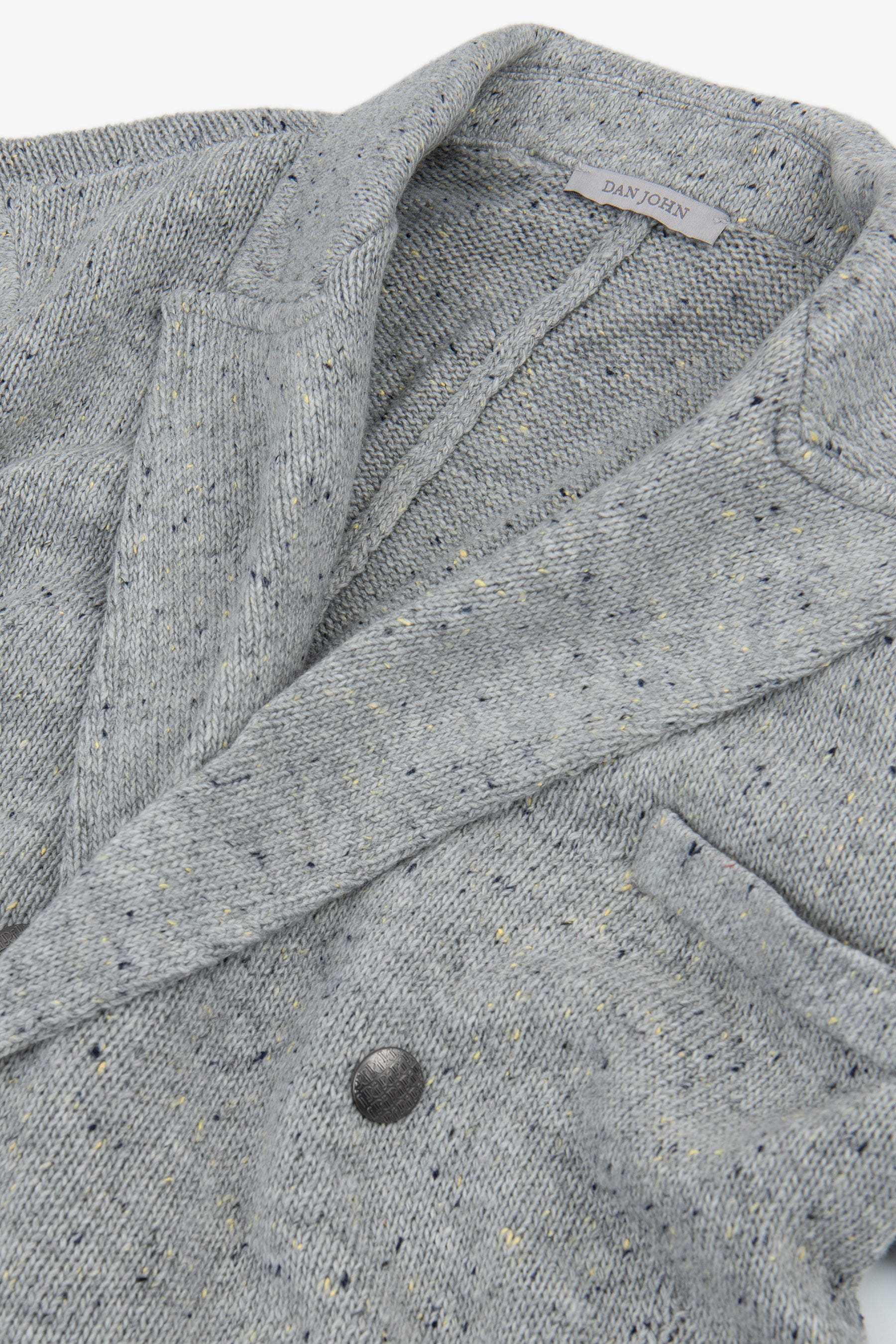 Giacca in maglia doppiopetto grigio chiaro-Dan John