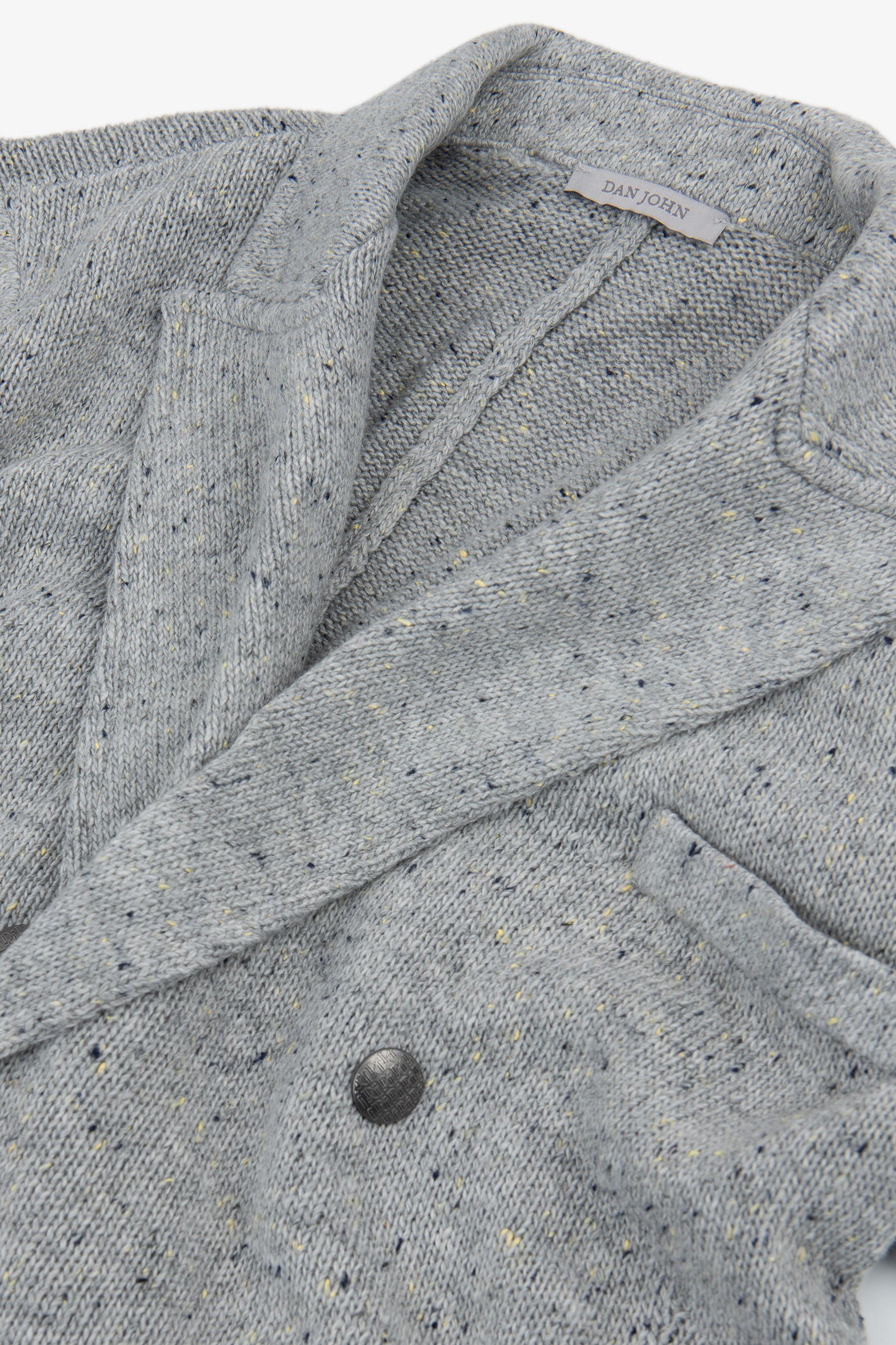 Giacca in maglia doppiopetto grigio chiaro-Dan John
