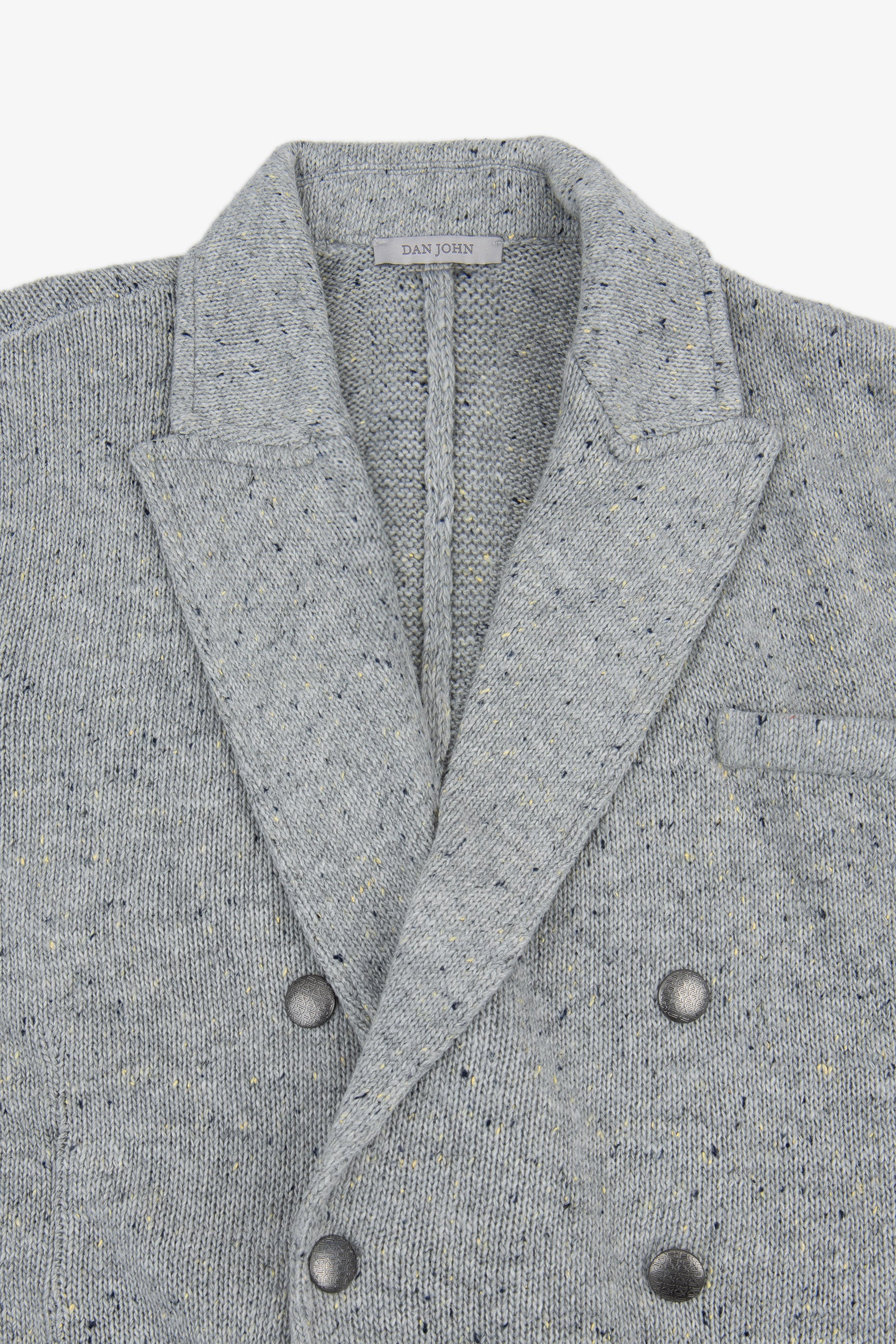 Giacca in maglia doppiopetto grigio chiaro-Dan John