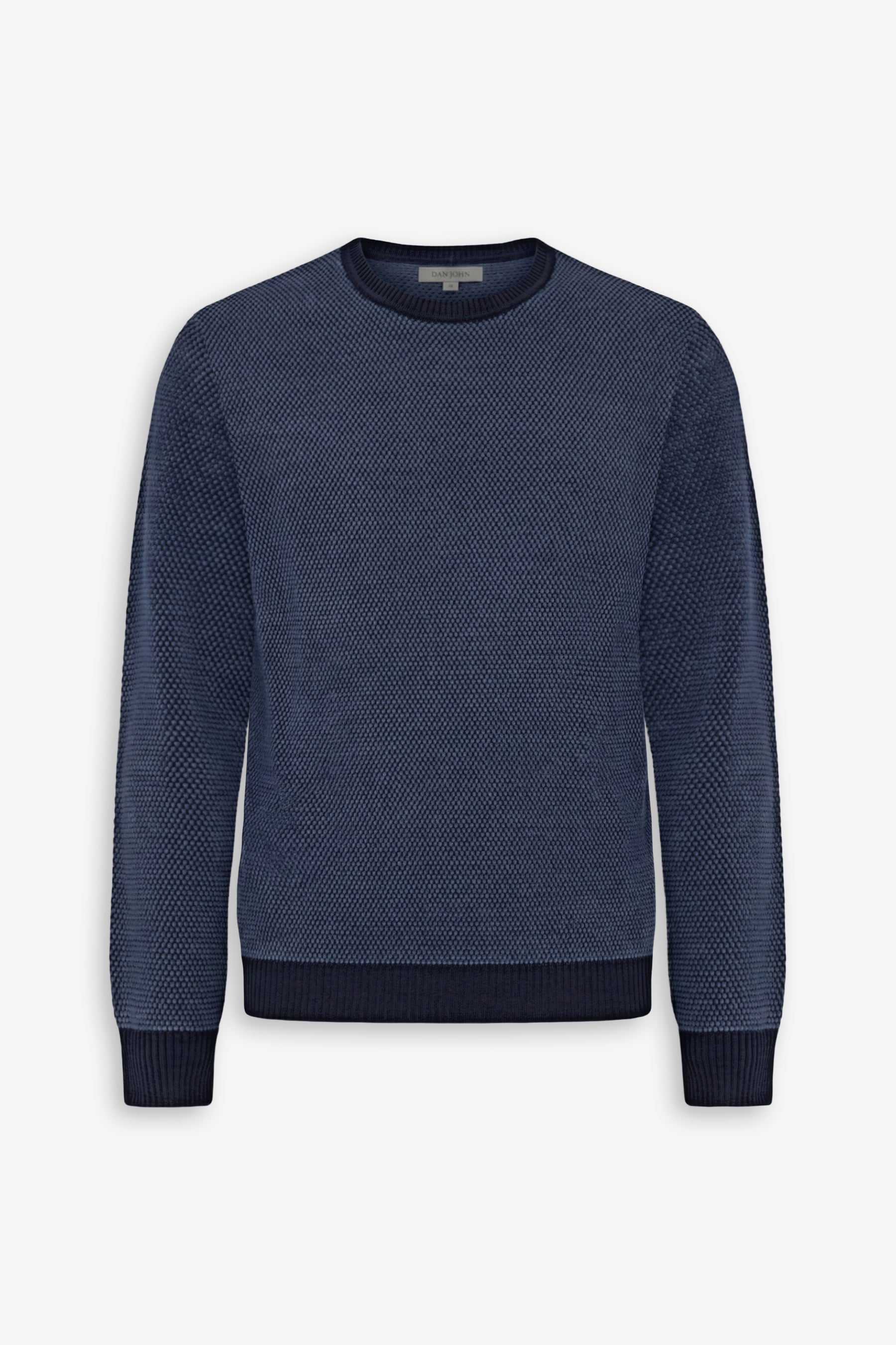Maglia girocollo chicco riso bicolore blu