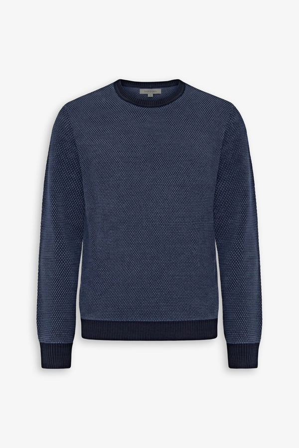Maglia girocollo chicco riso bicolore blu