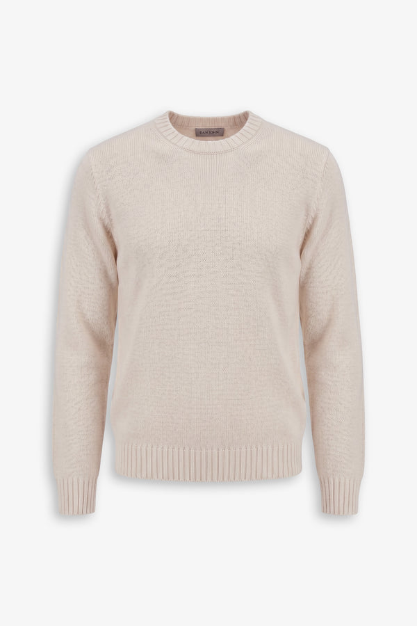Maglia girocollo rasata mastice