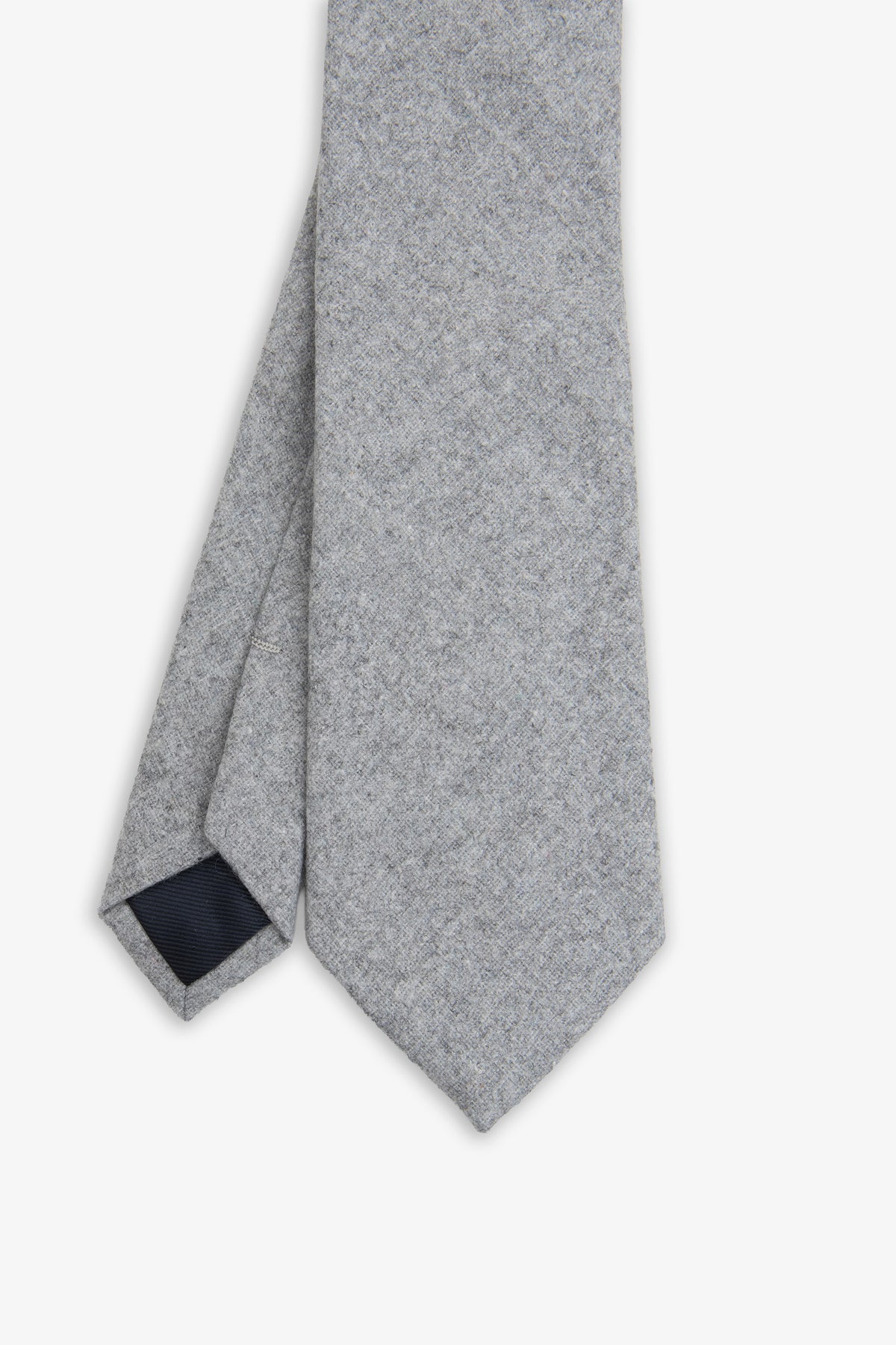 Corbata jaspeada de color liso gris