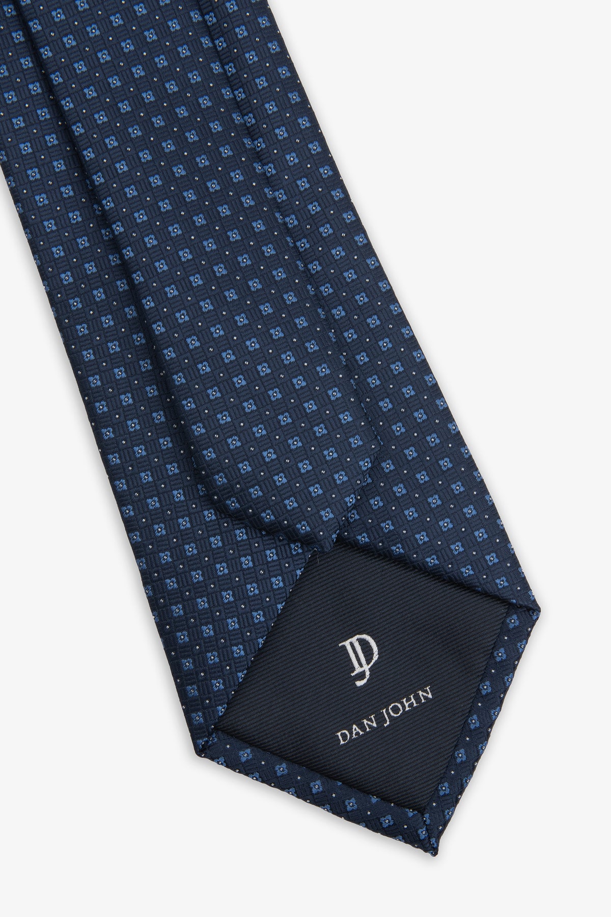 Cravatta jacquard micro fiore blu