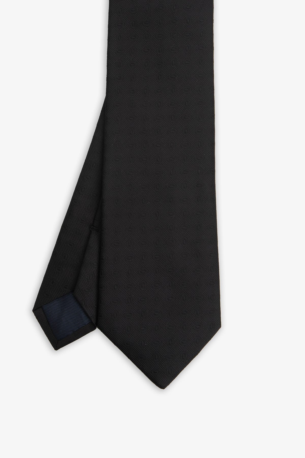Cravatta jacquard micro cerchi nera