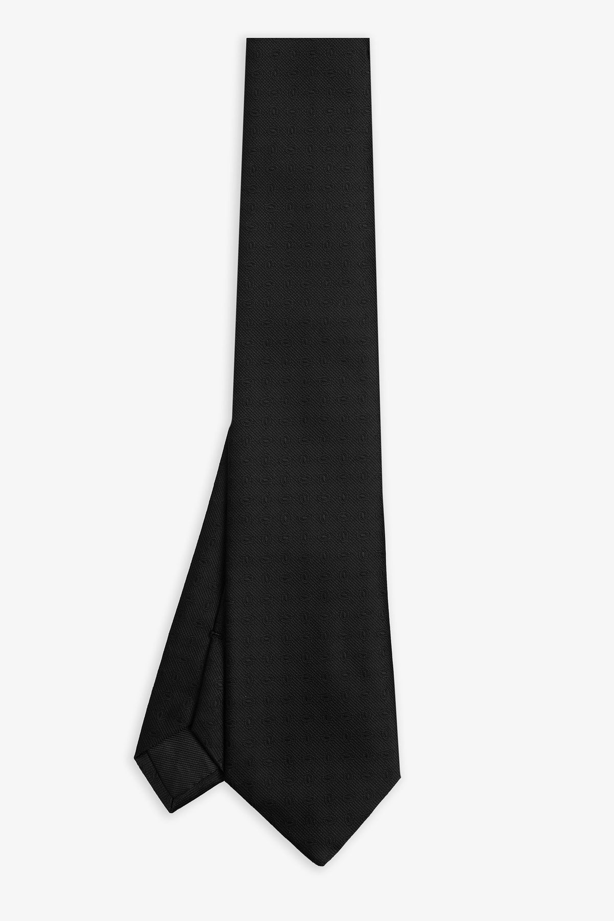 Corbata de jacquard con micro círculos azul
