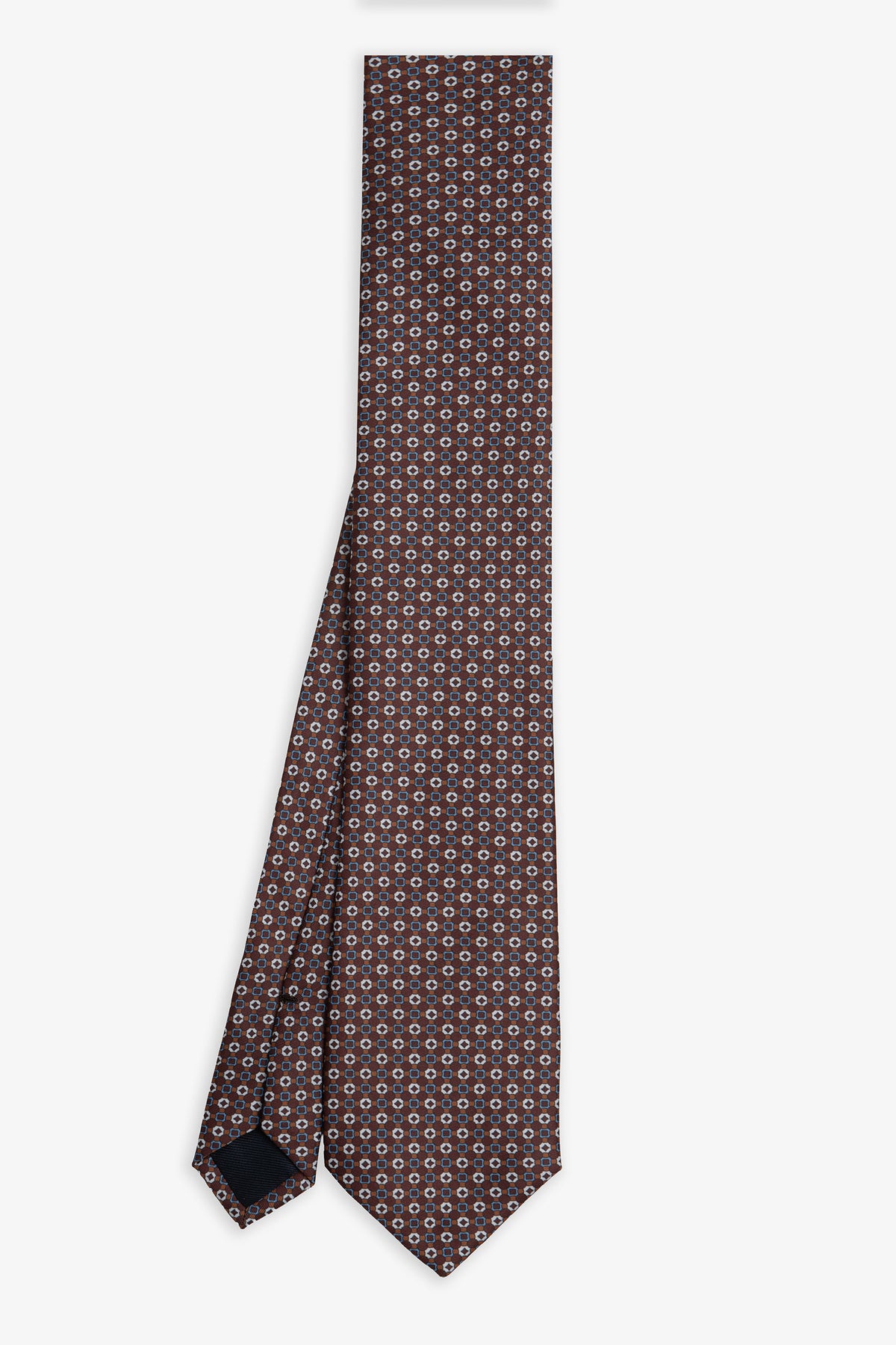 Cravate brun foncé à micro motif