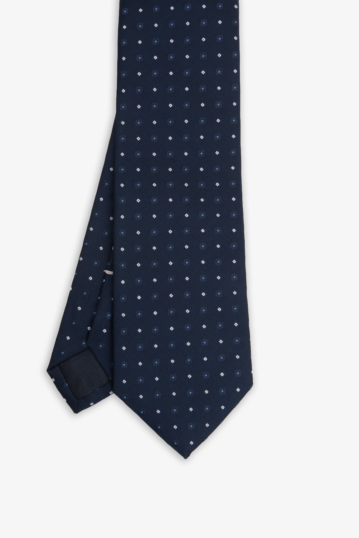 Cravatta jacquard micro fantasia blu