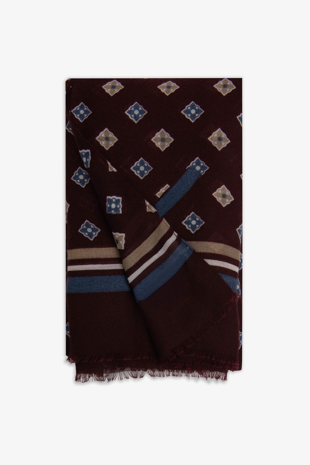 Pashmina disegno geometrico bordeaux