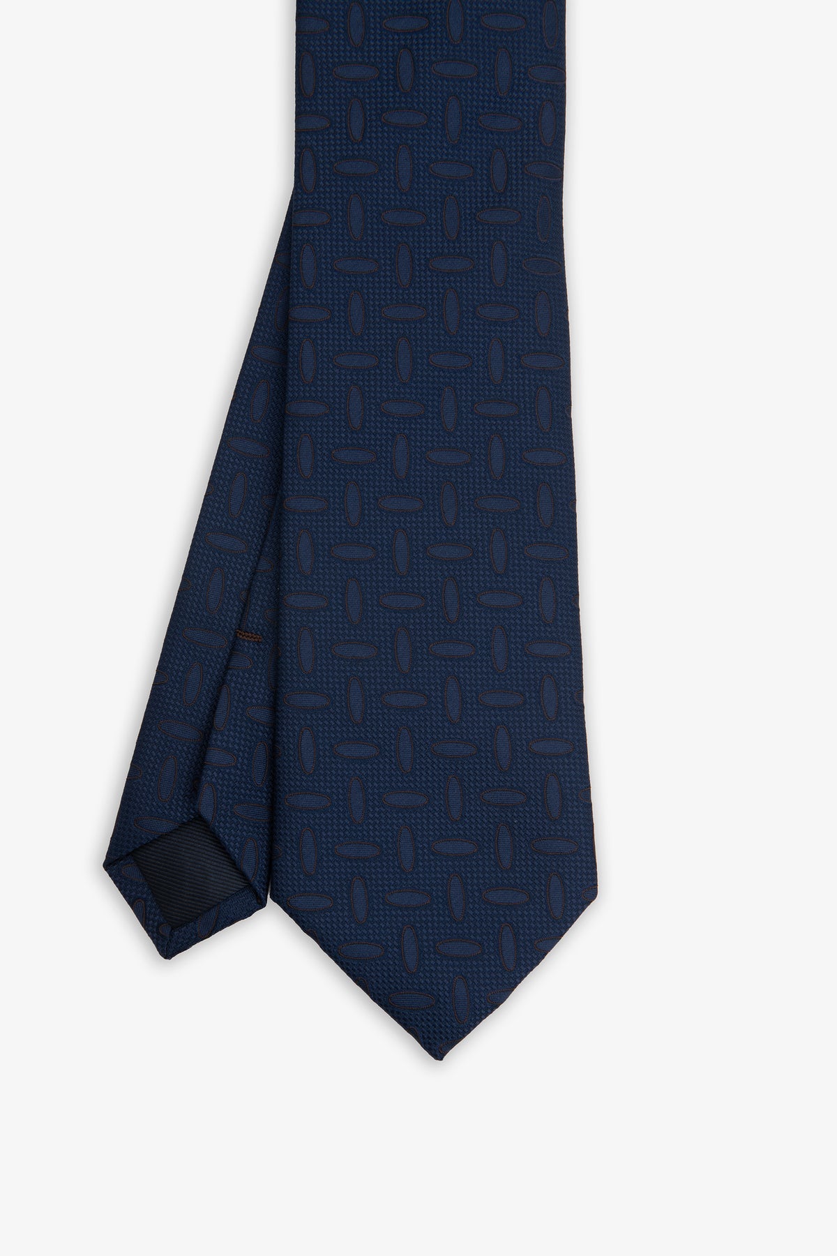 Cravatta jacquard ovale blu