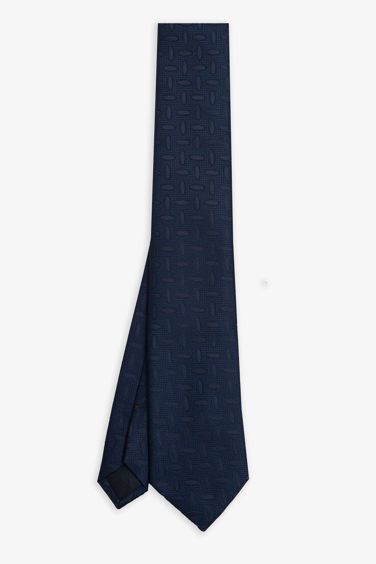 Cravatta jacquard fantasia ovale blu