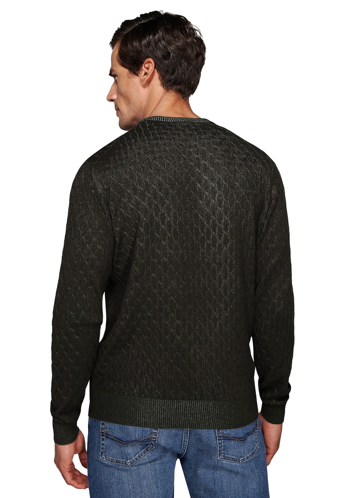 Maglia girocollo treccia moro