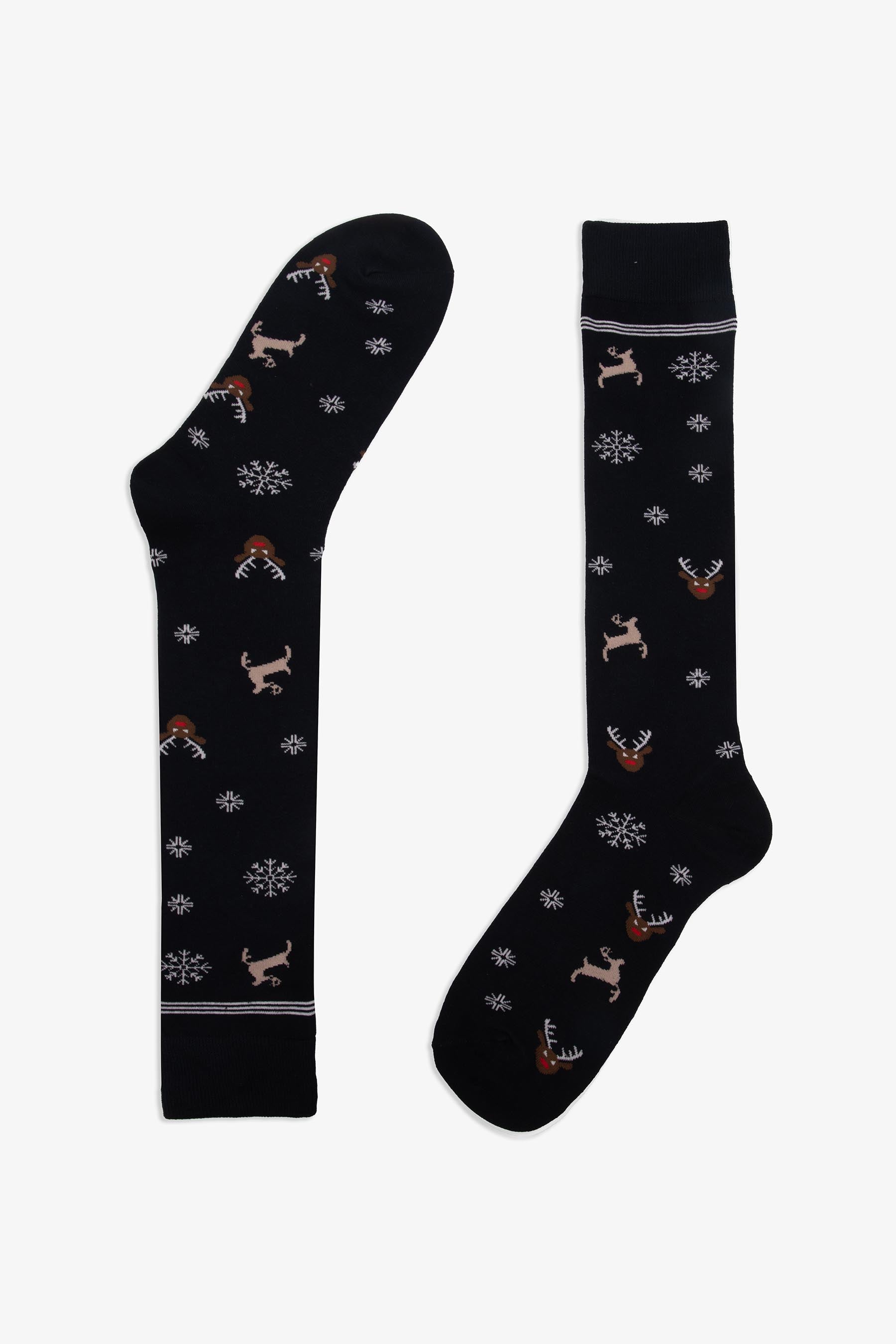 Paquete de 2 pares de calcetines largos fantasía azul