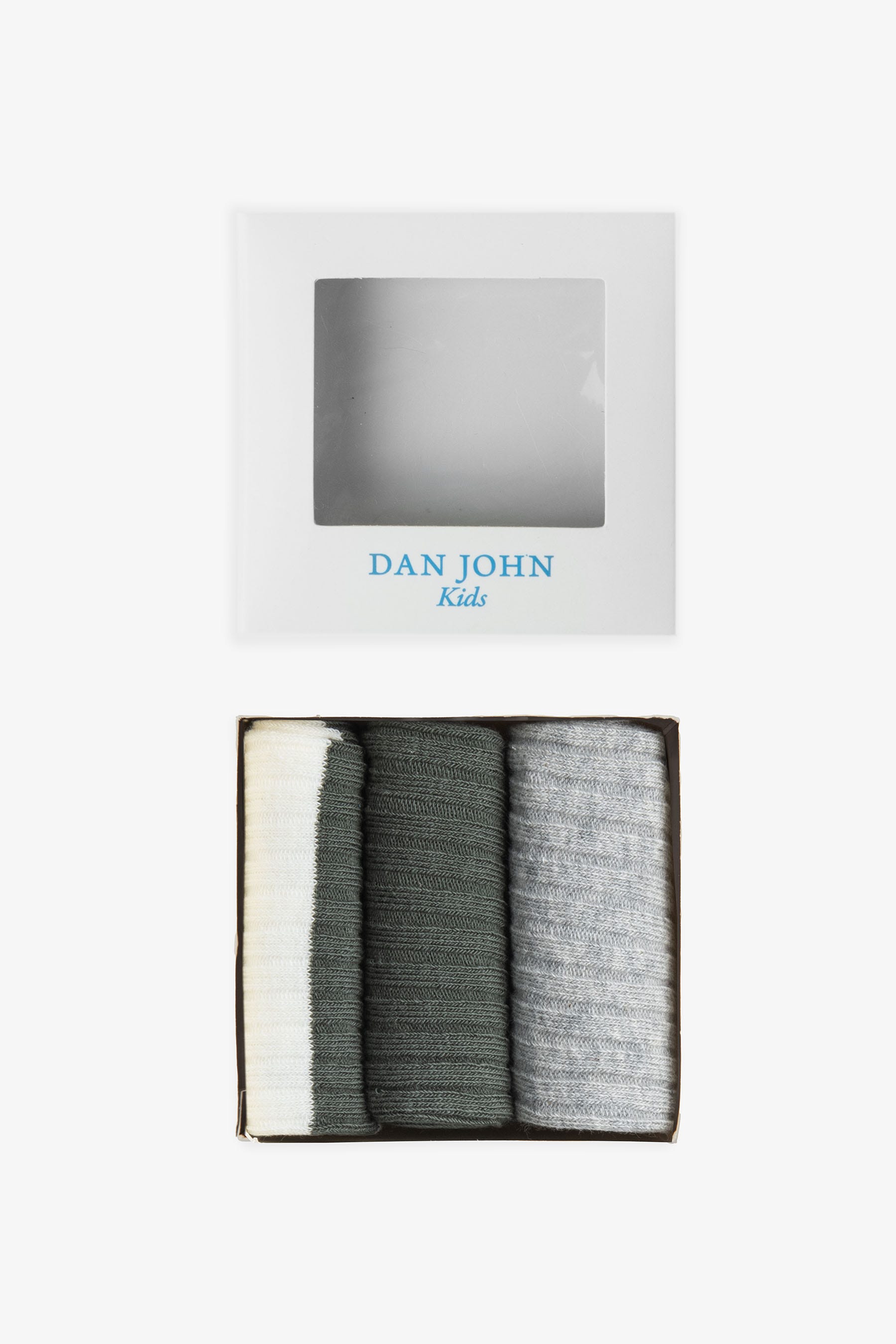 3-pack calzini con righe e profili bicolor verde Kids-Dan John