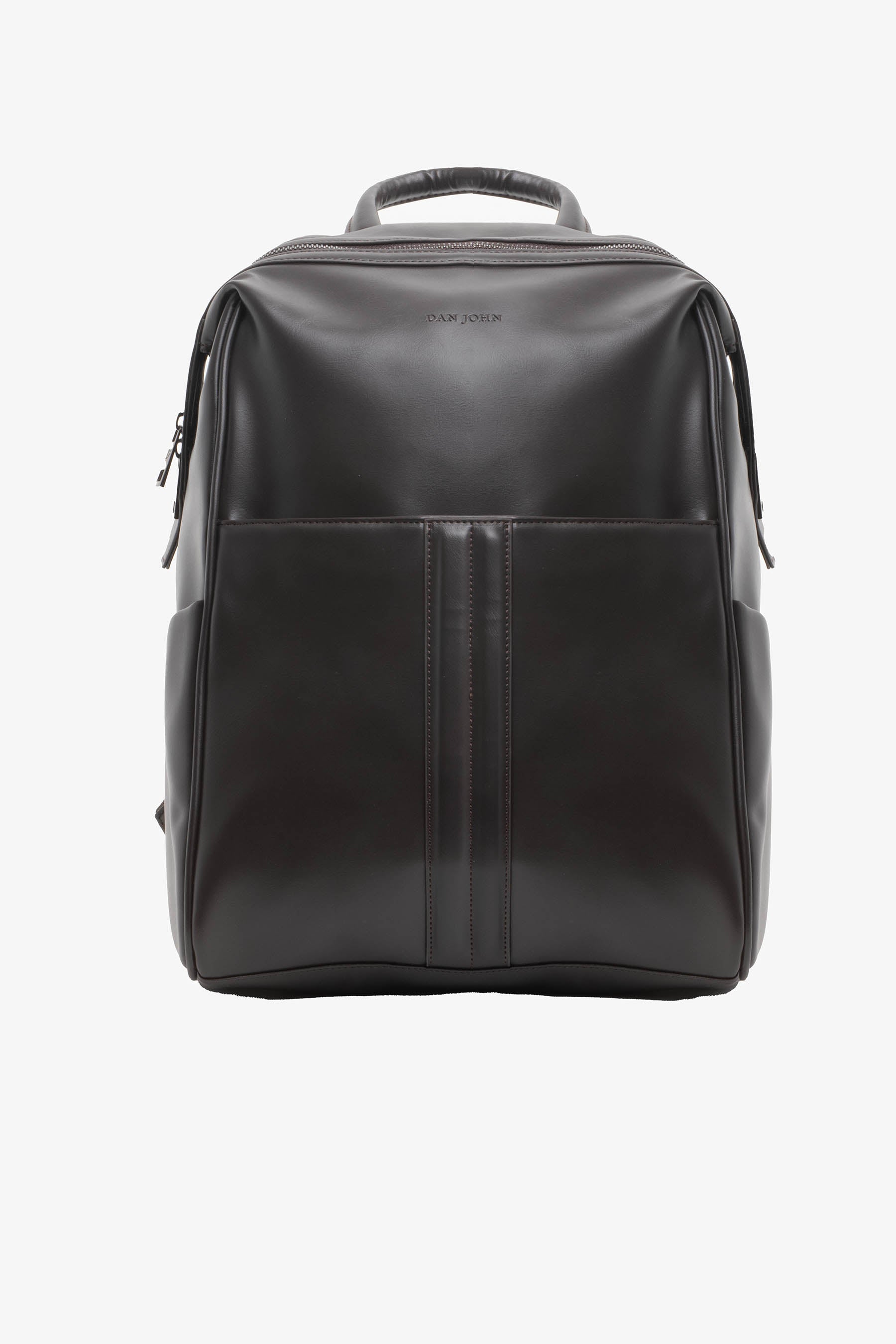 Dark brown leatherette backpack