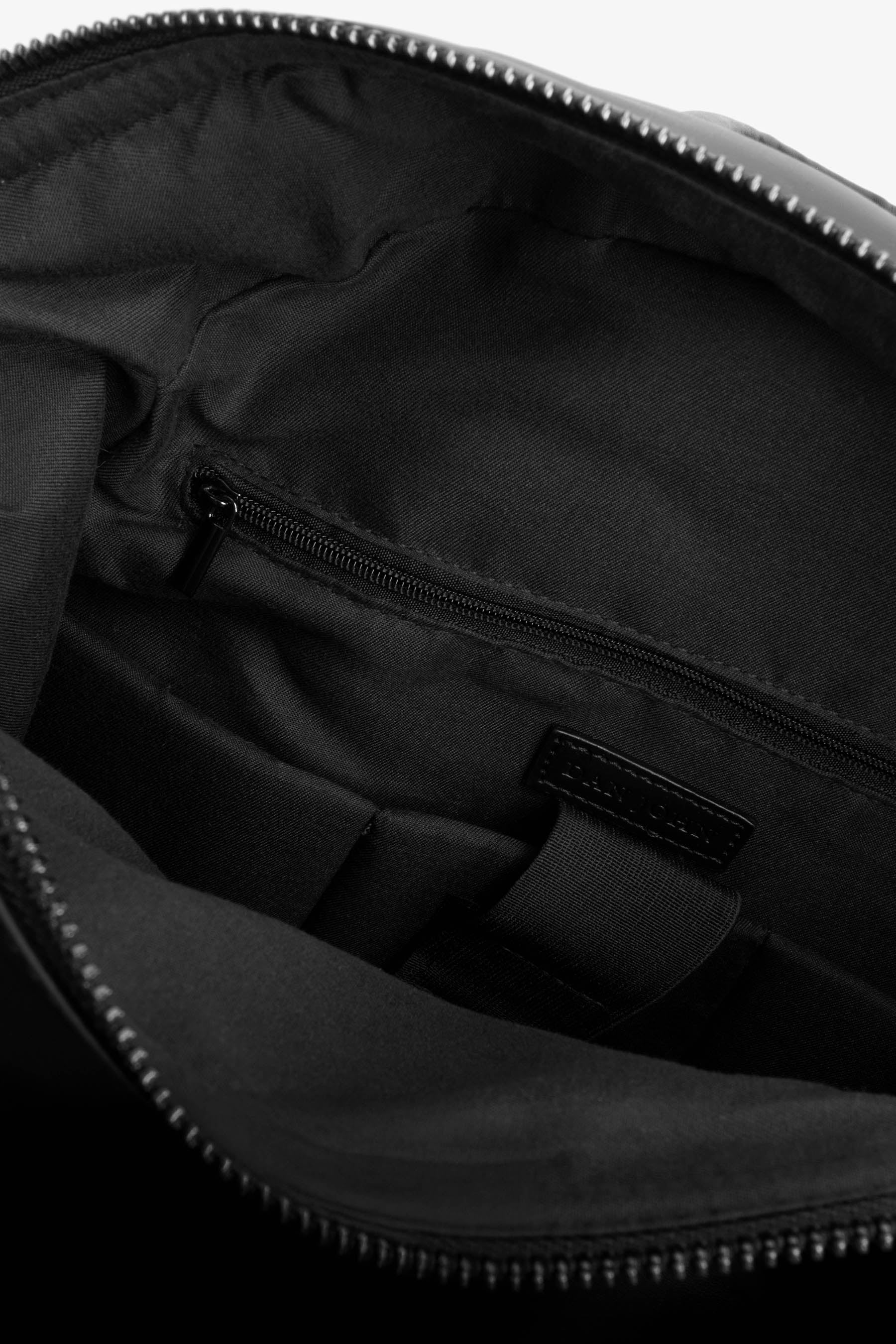 Black leatherette backpack