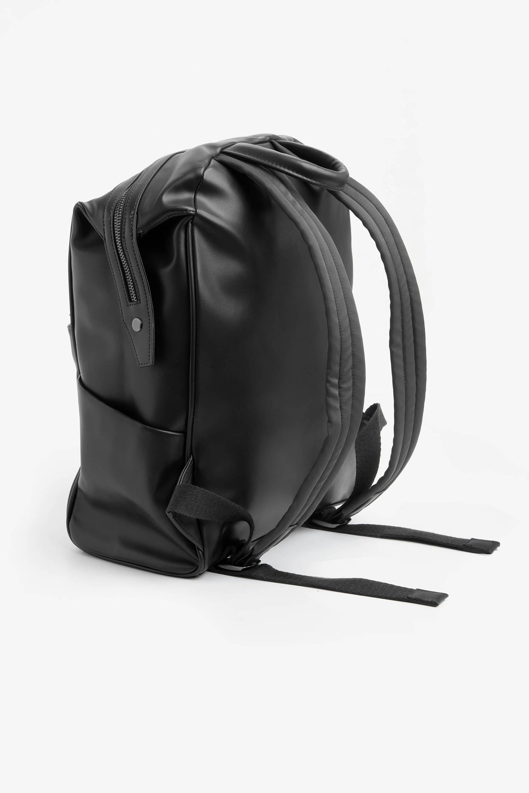 Black leatherette backpack