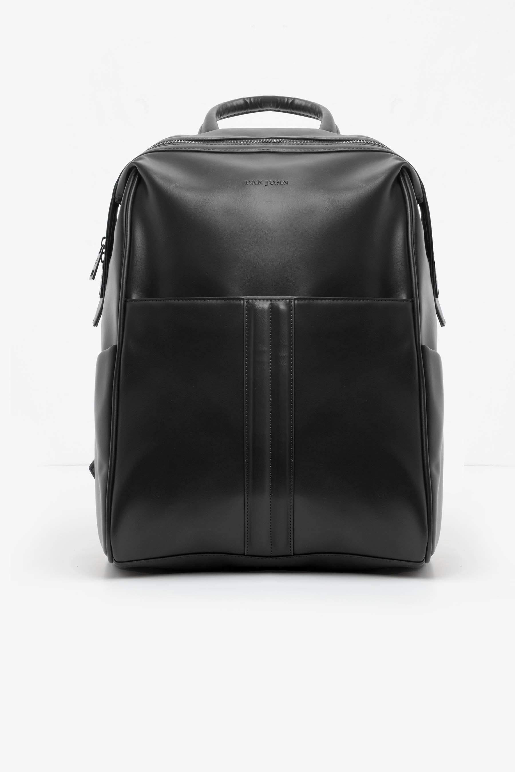 Black leatherette backpack