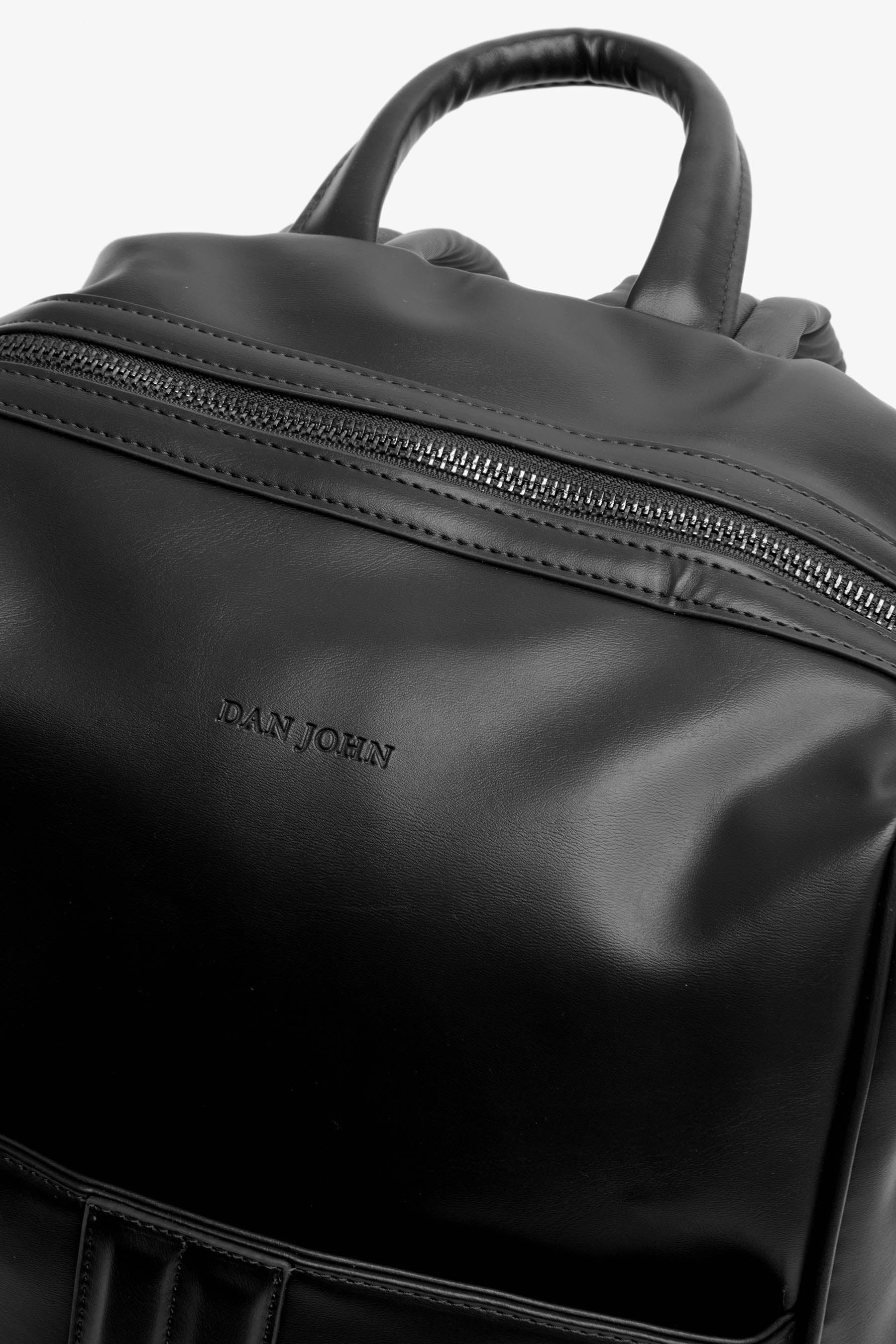 Black leatherette backpack