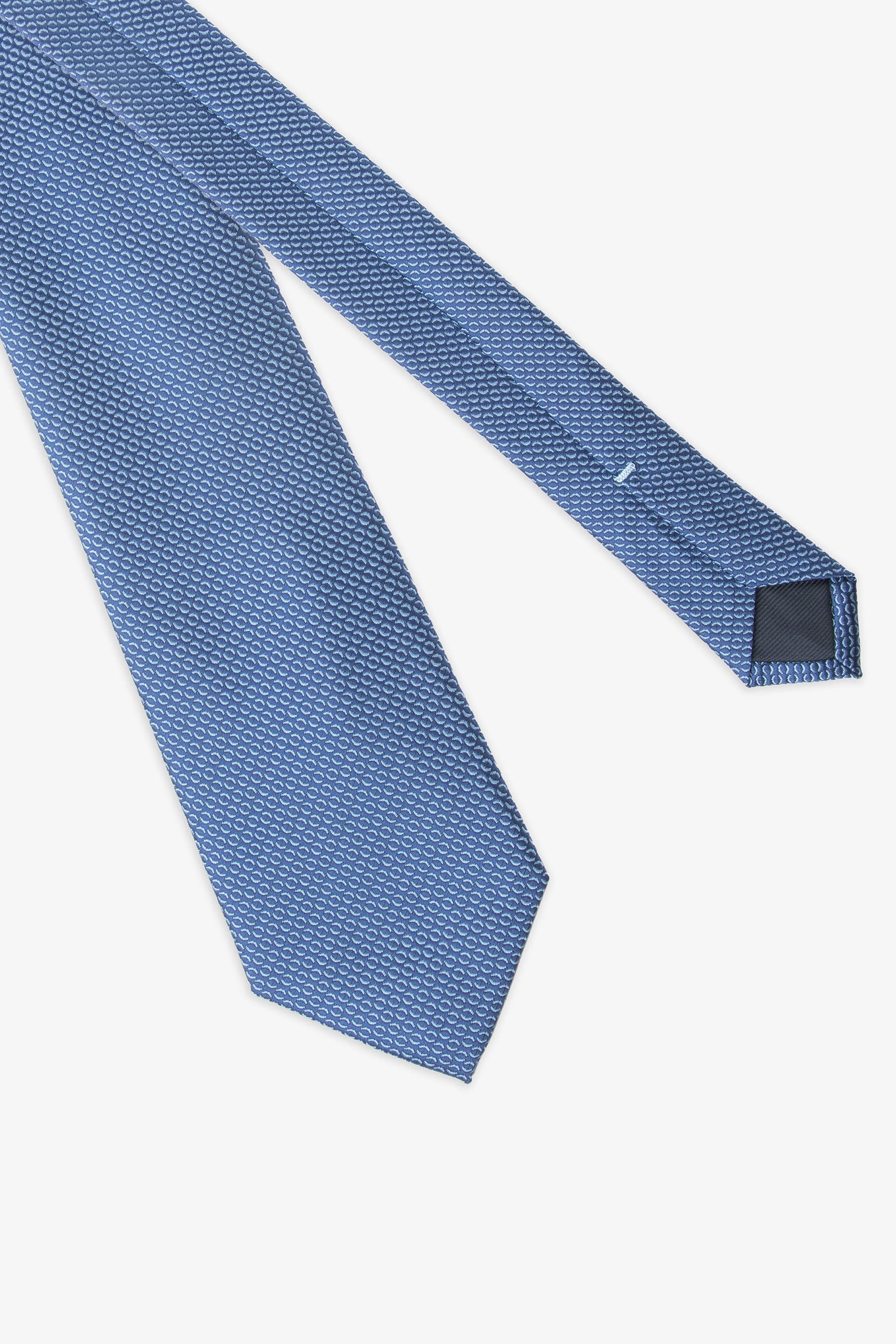 Cravatta micro fantasia azzurro-Dan John