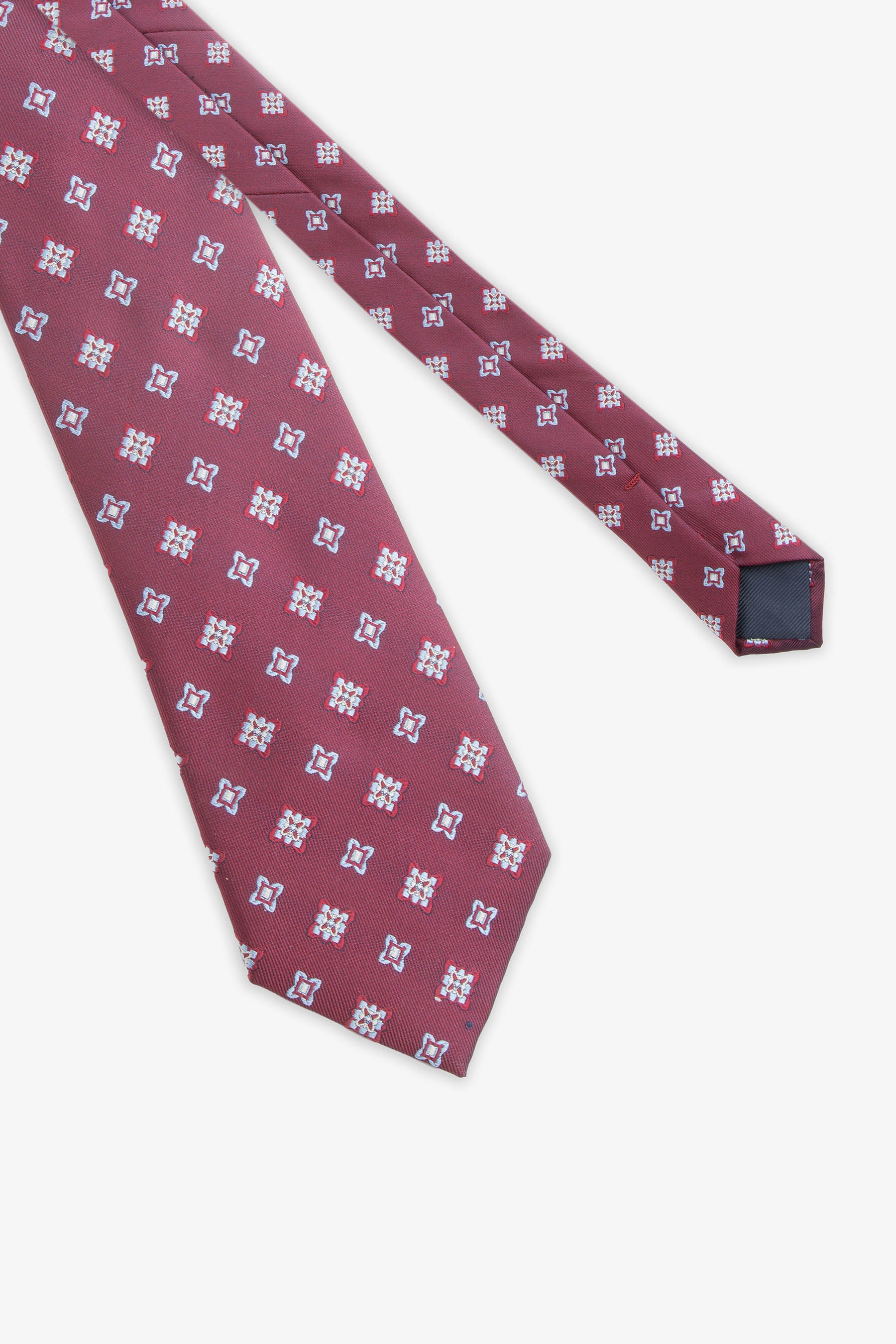 Bordeauxrote Jacquard-Krawatte mit Mikromuster