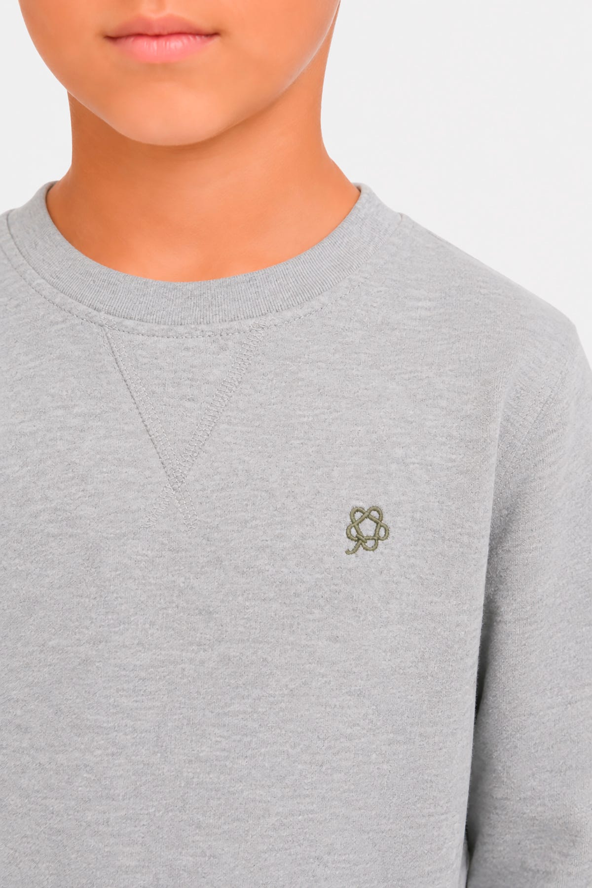 Felpa girocollo basic grigio chiaro Kids