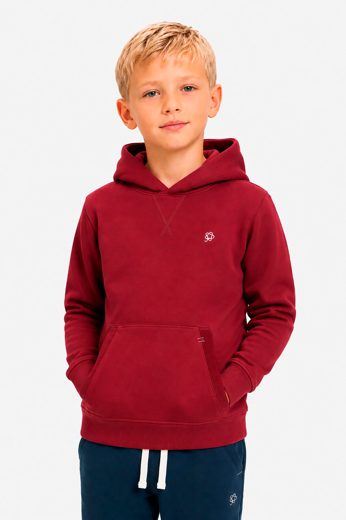 Sudadera con capucha basic burdeos Kids