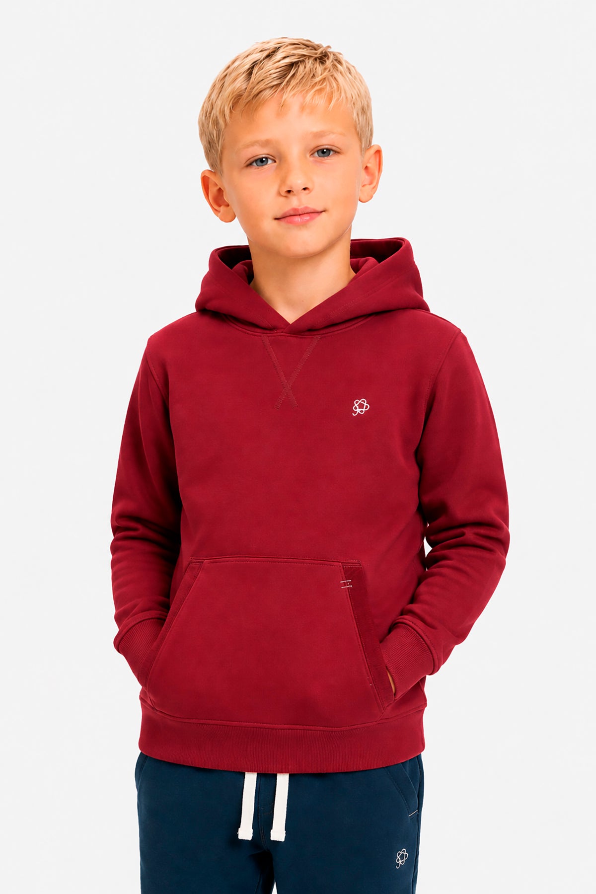 Sudadera con capucha basic burdeos Kids