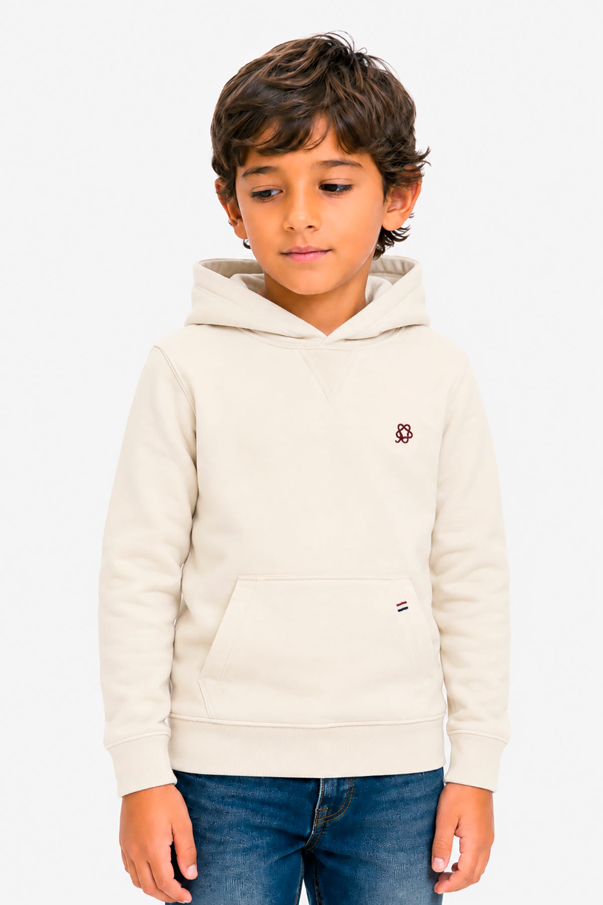 Sudadera con capucha basic blanco roto Kids