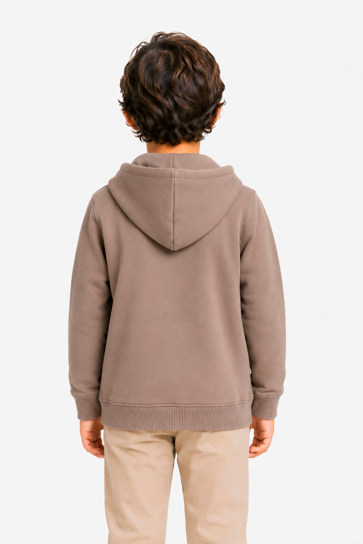 Felpa full zip basic tortora Kids